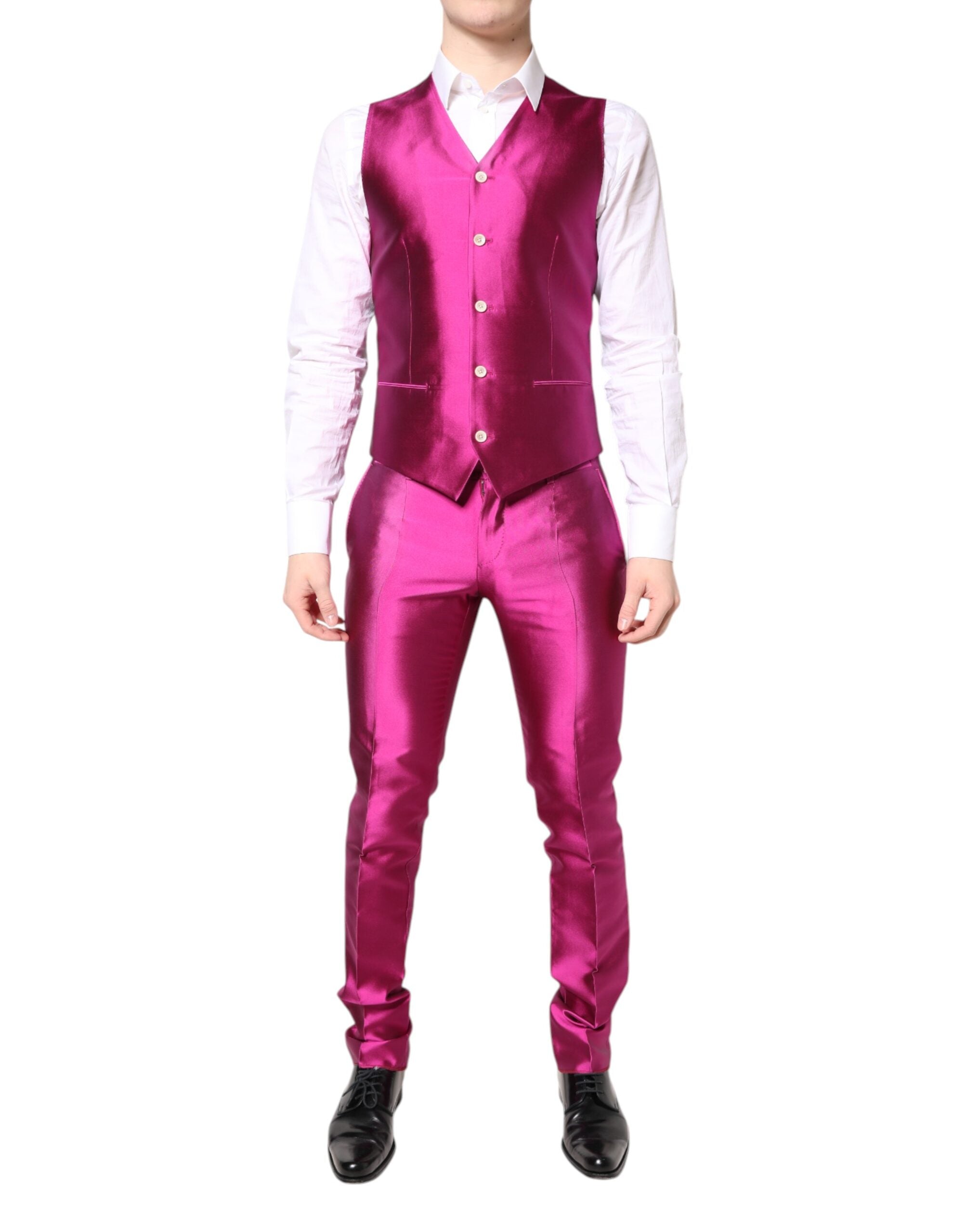 Pre-Owned Dolce & Gabbana Pink SICILIA Double Breasted 3 Piece Suit