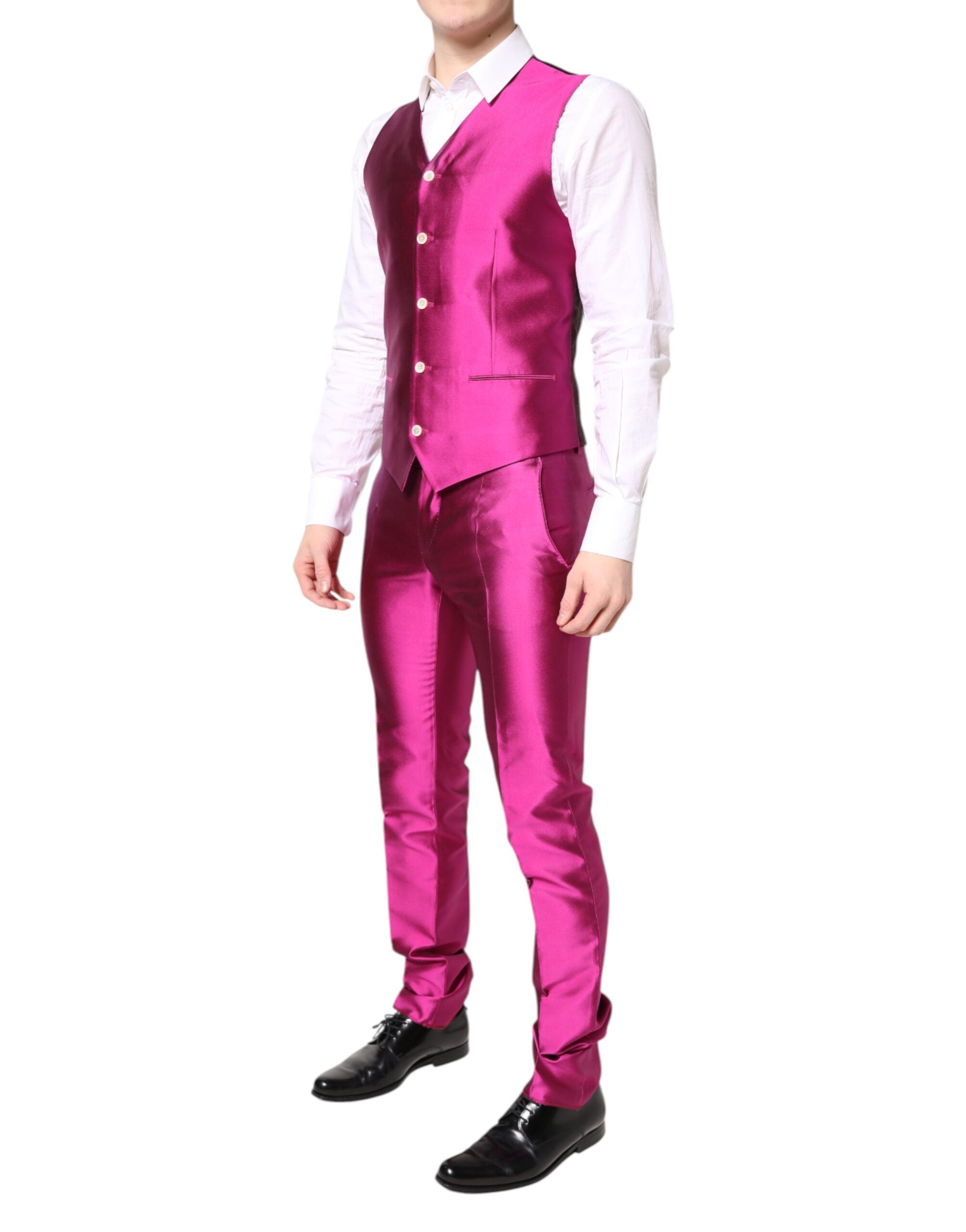 Pre-Owned Dolce & Gabbana Pink SICILIA Double Breasted 3 Piece Suit