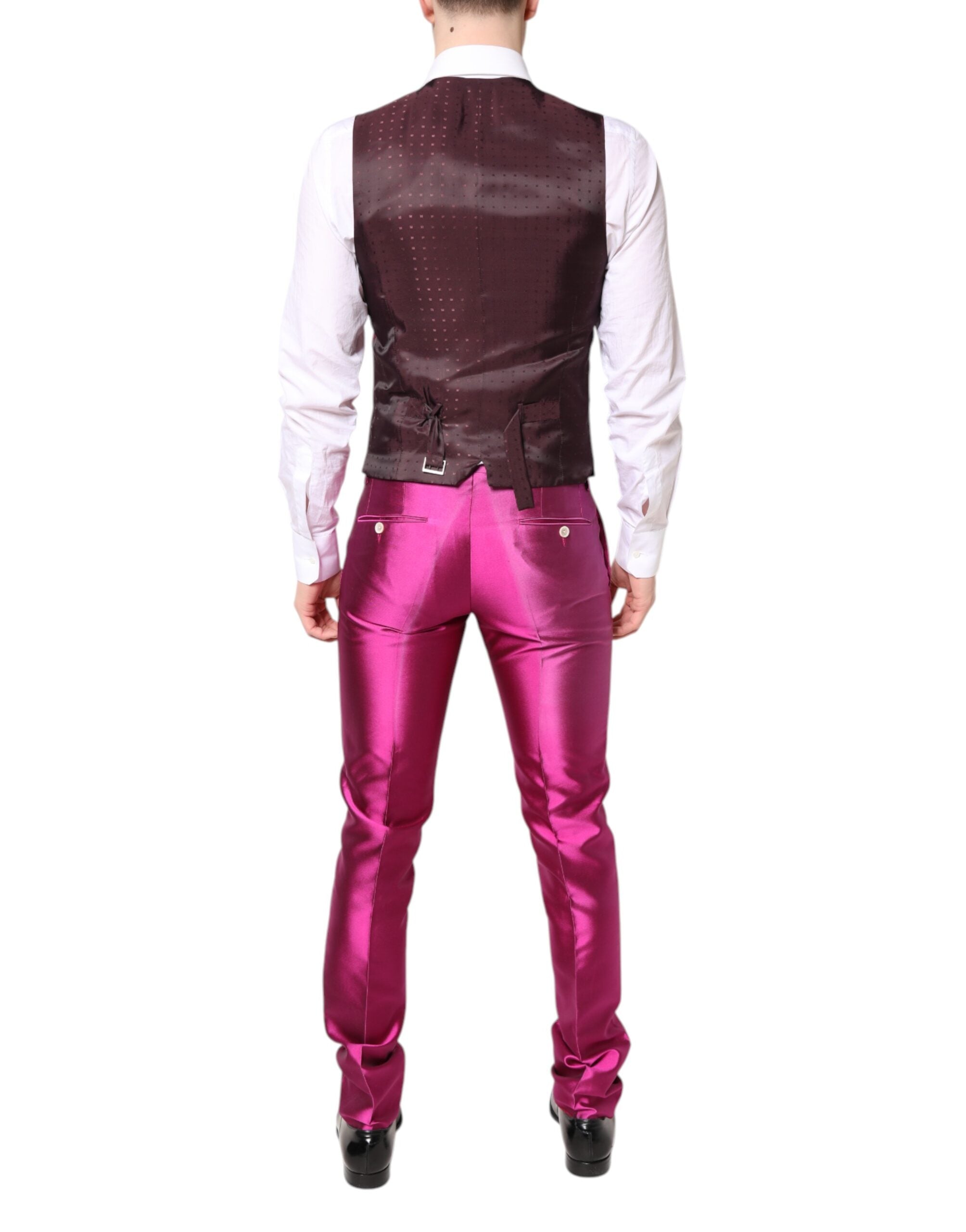 Pre-Owned Dolce & Gabbana Pink SICILIA Double Breasted 3 Piece Suit