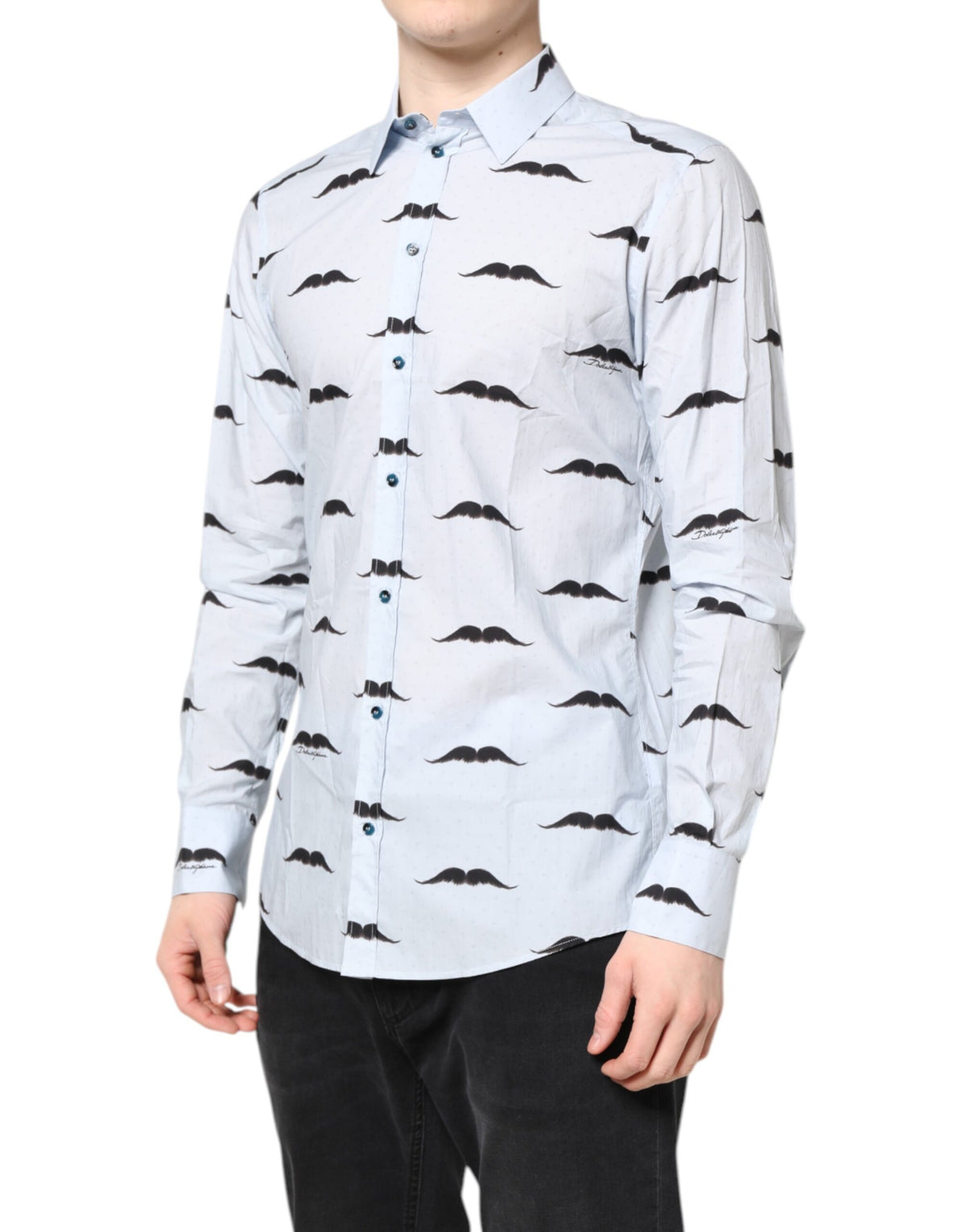 New Dolce & Gabbana Light Blue Cotton MARTINI Formal Dress Shirt