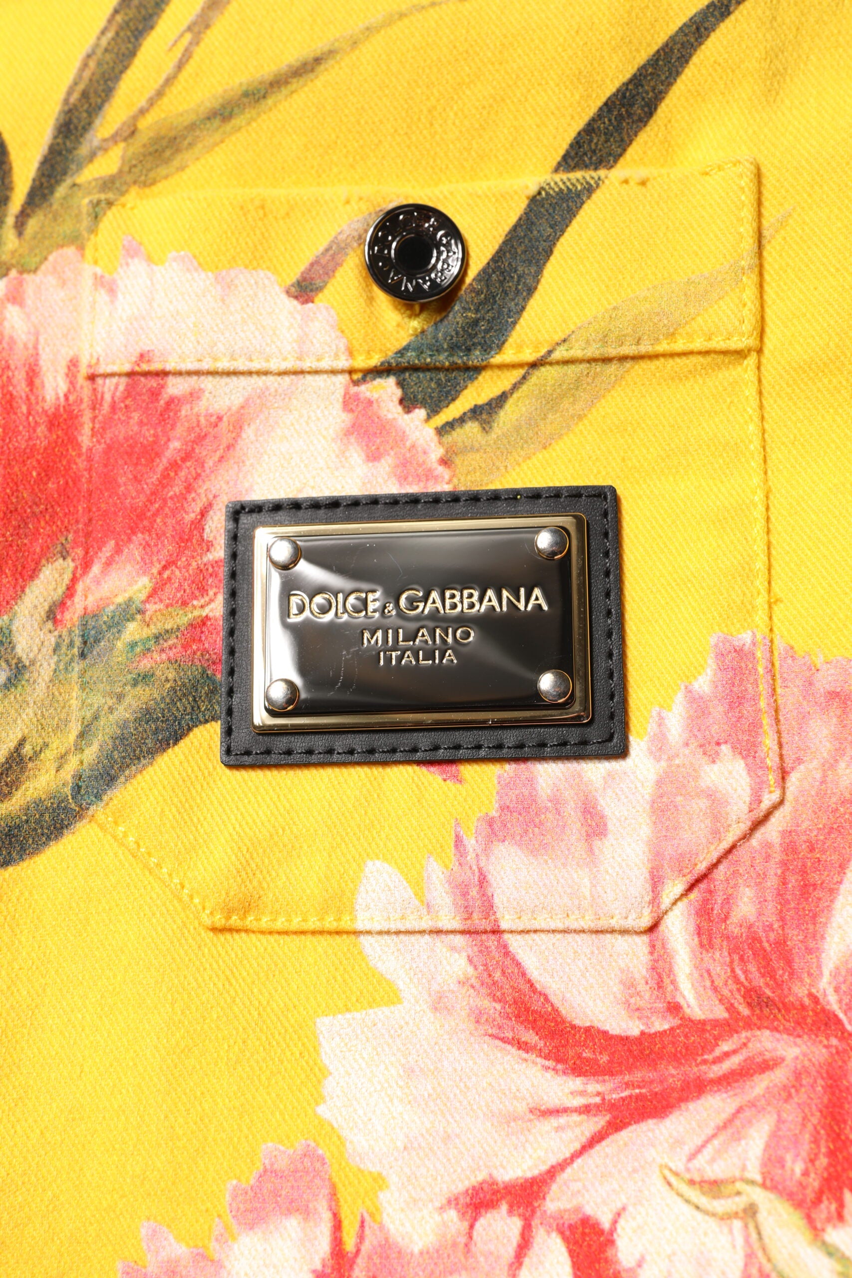 New Dolce & Gabbana Yellow Floral Men Button Down Casual Shirt