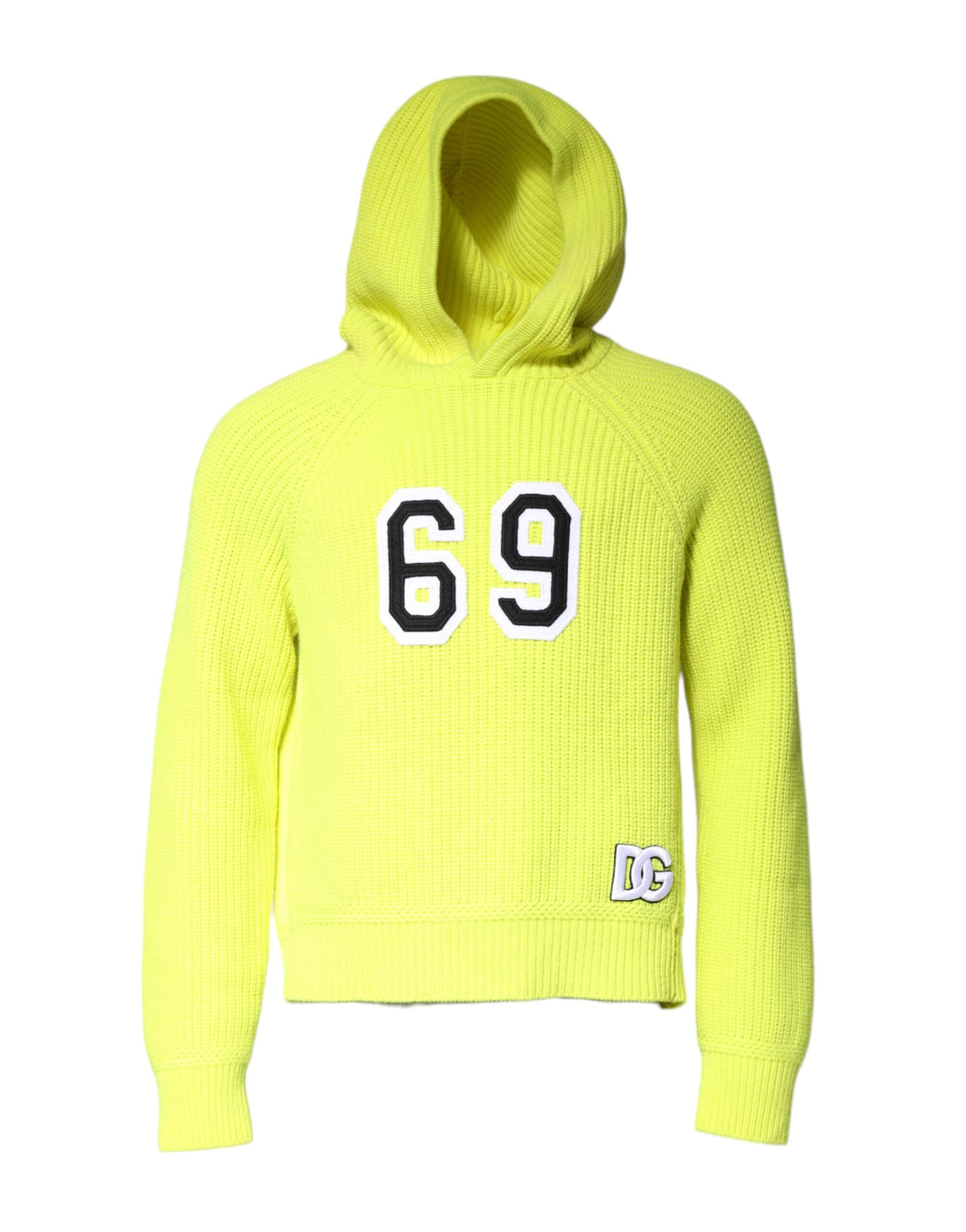 New Dolce & Gabbana Green 69 Knit Hooded Men Pullover Sweater