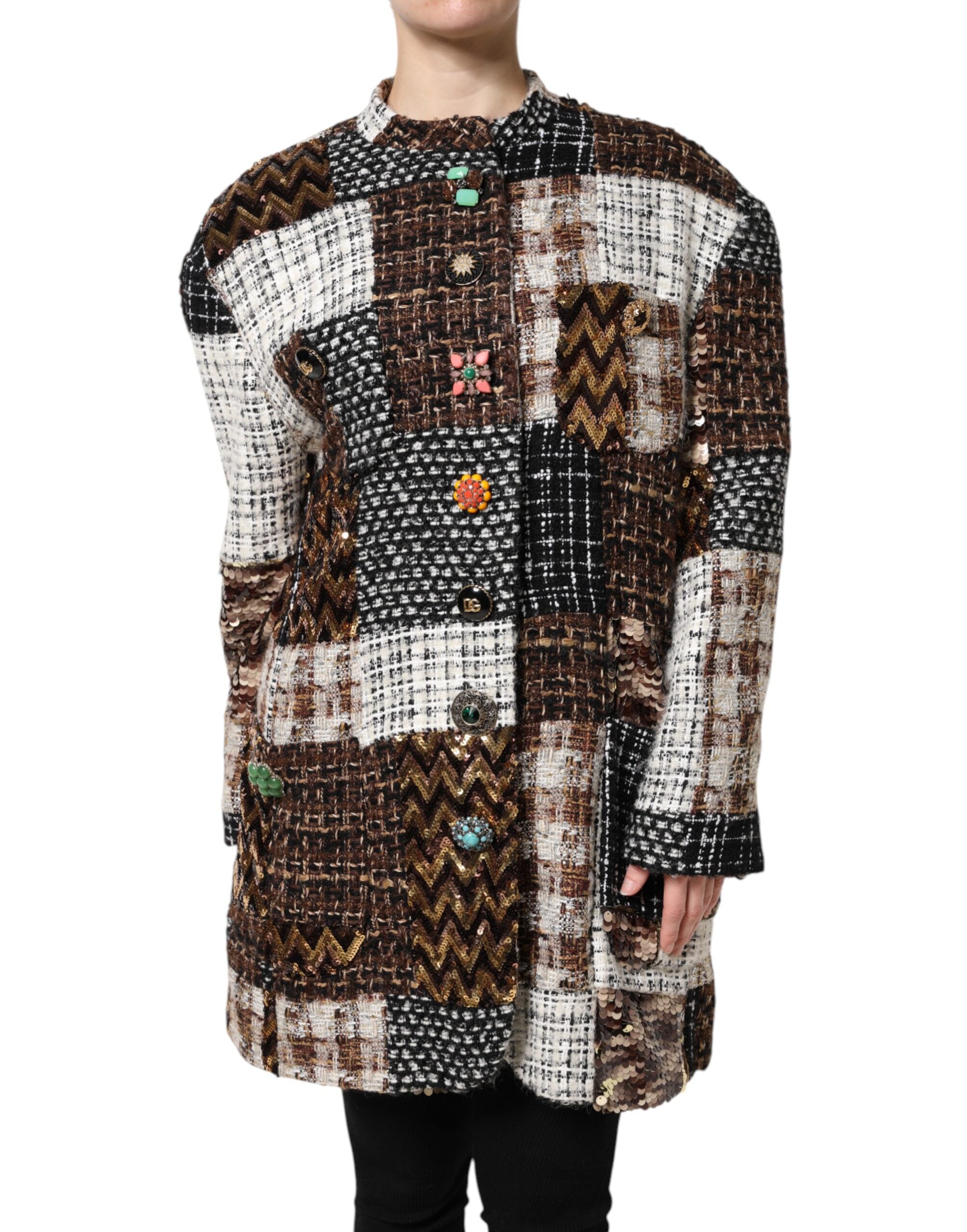 New Dolce & Gabbana Patchwork Button Down Jacket