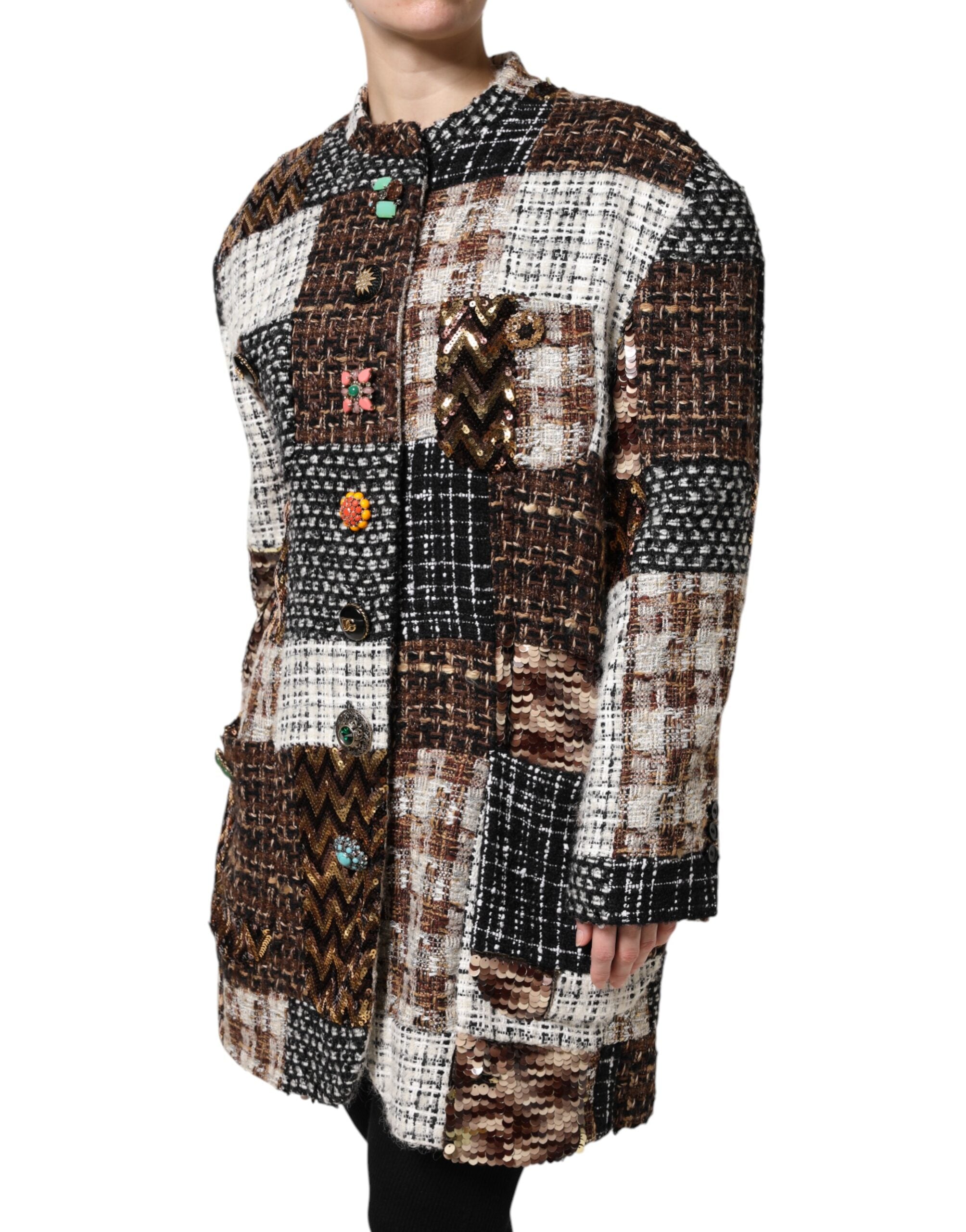 New Dolce & Gabbana Patchwork Button Down Jacket