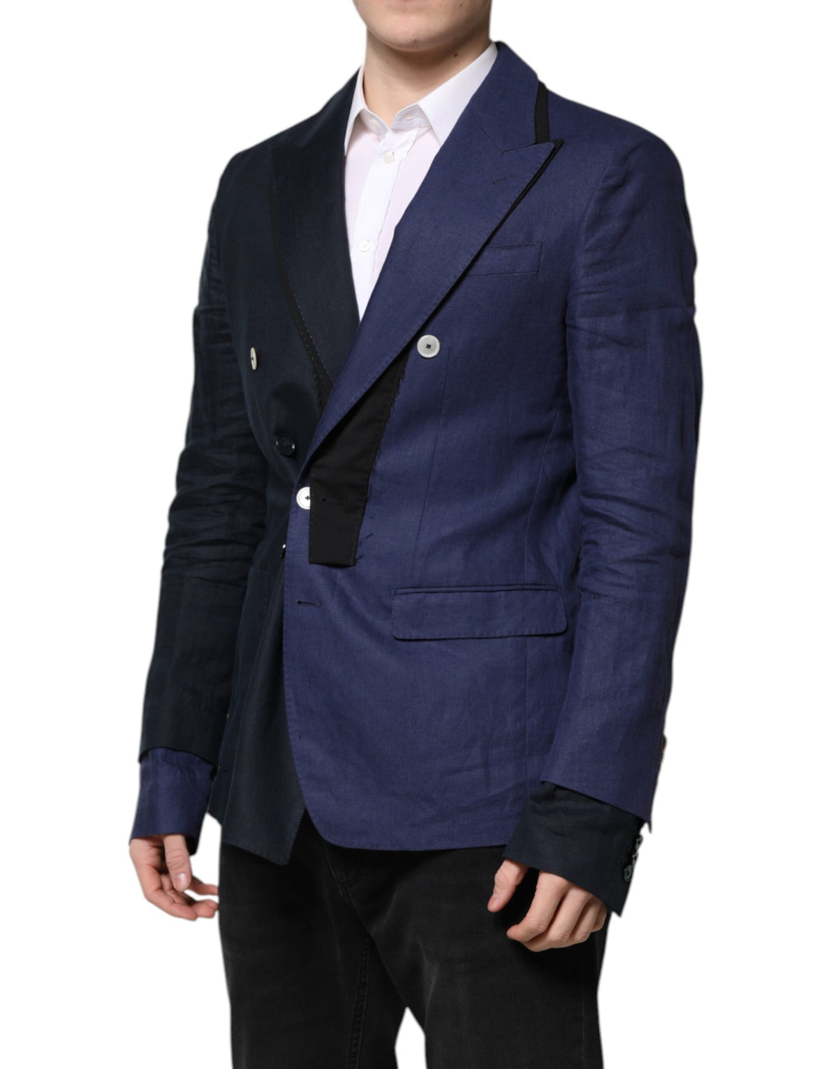 New Dolce & Gabbana Navy Blue Double Breasted Suit Coat Blazer