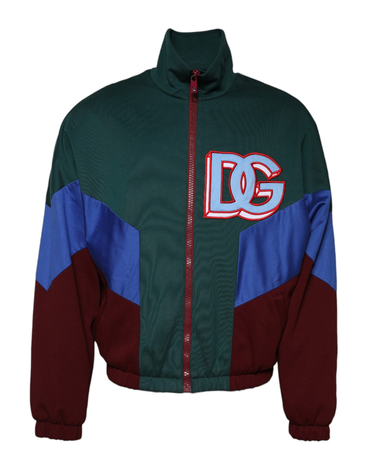 New Dolce & Gabbana Multicolor Cotton Logo Full Zip Jacket