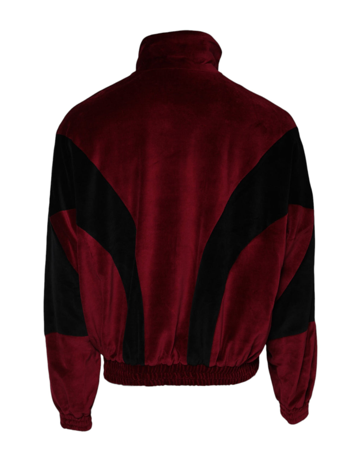 New Dolce & Gabbana Red Black Cotton Logo FullZip Bomber Jacket