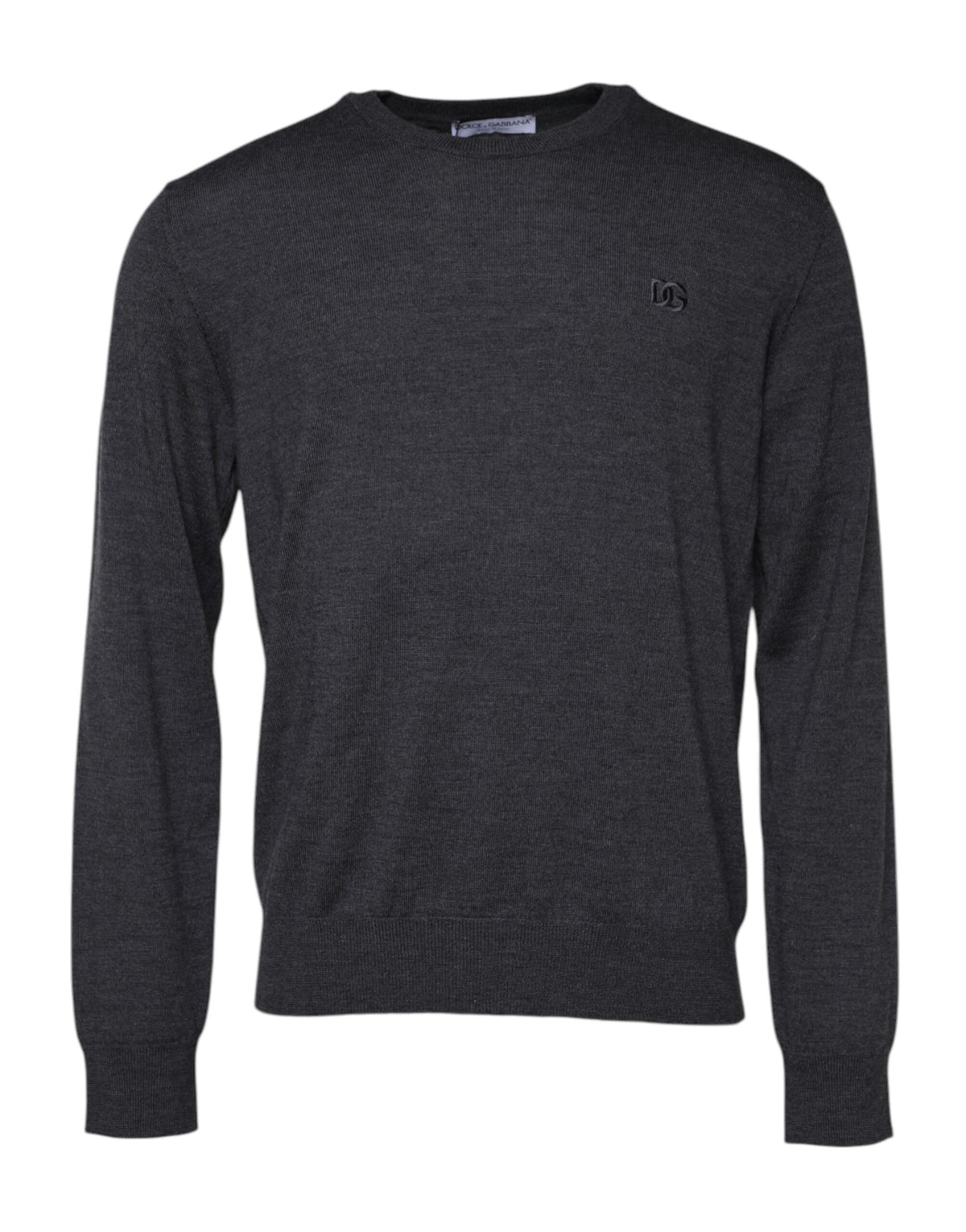 New Dolce & Gabbana Gray Wool Logo Knitted Men Pullover Sweater