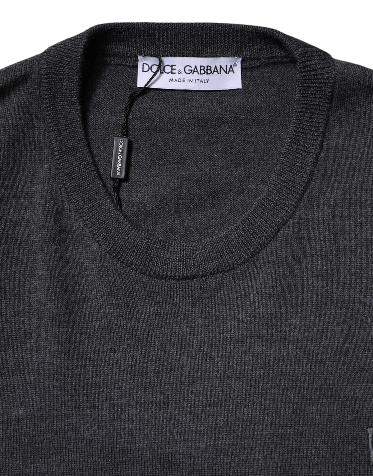 New Dolce & Gabbana Gray Wool Logo Knitted Men Pullover Sweater