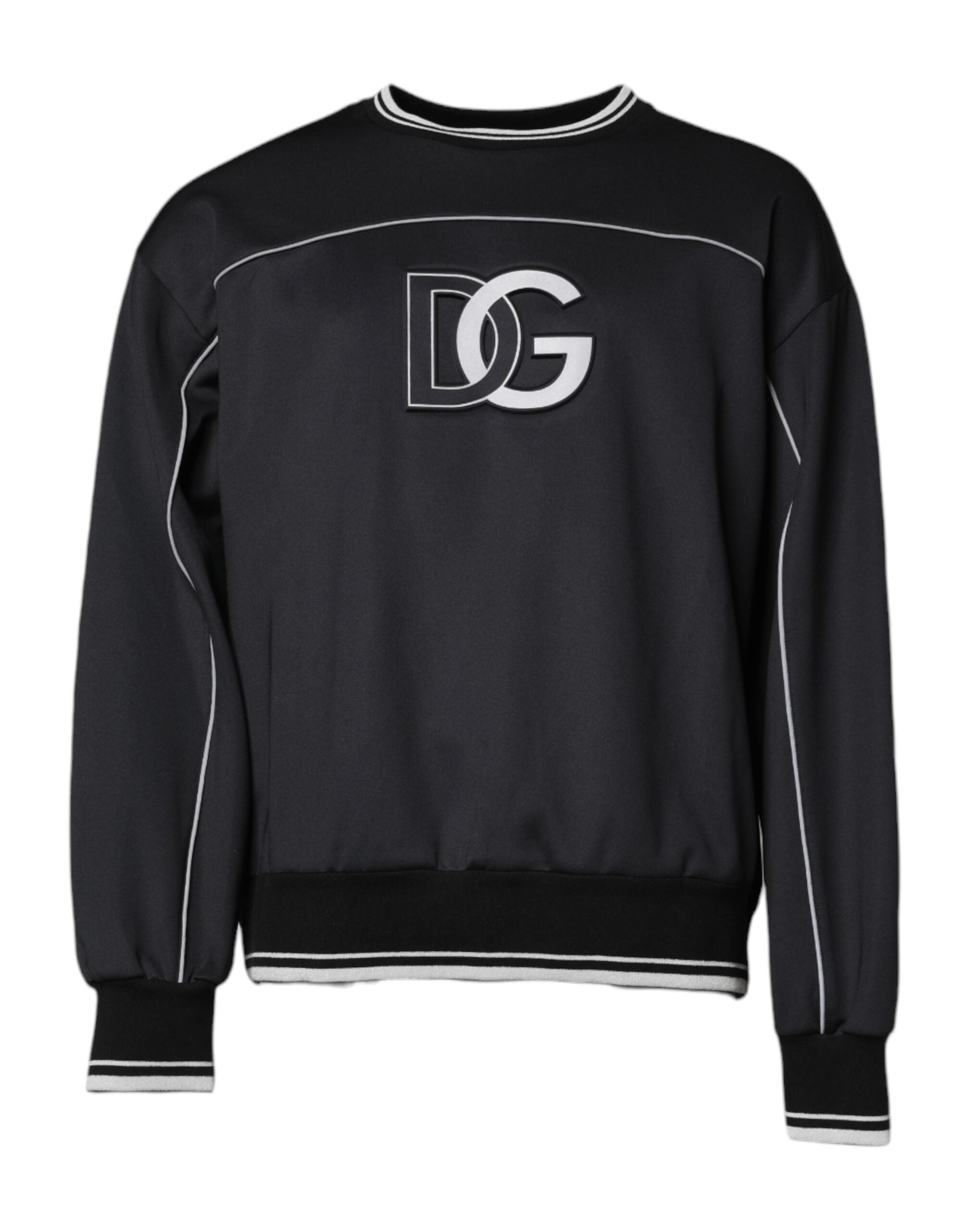 Dolce & Gabbana Black Logo Crew Neck Men Pullover Sweater