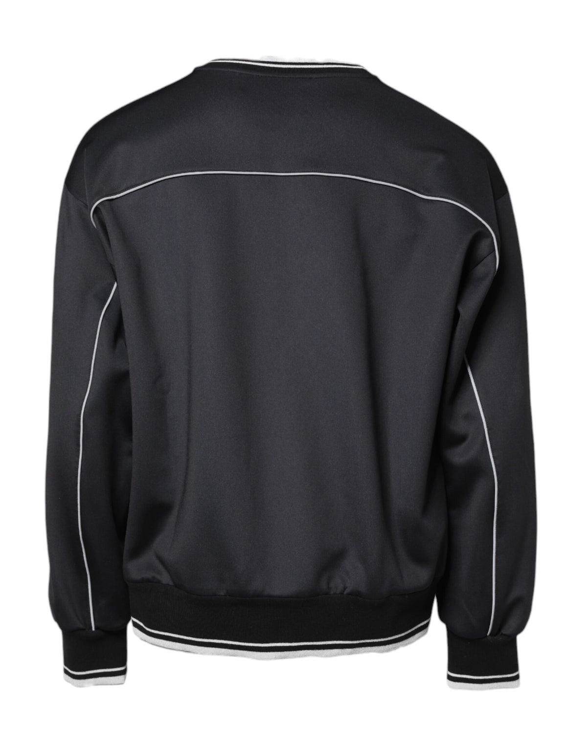 New Dolce & Gabbana Black Logo Crew Neck Men Pullover Sweater
