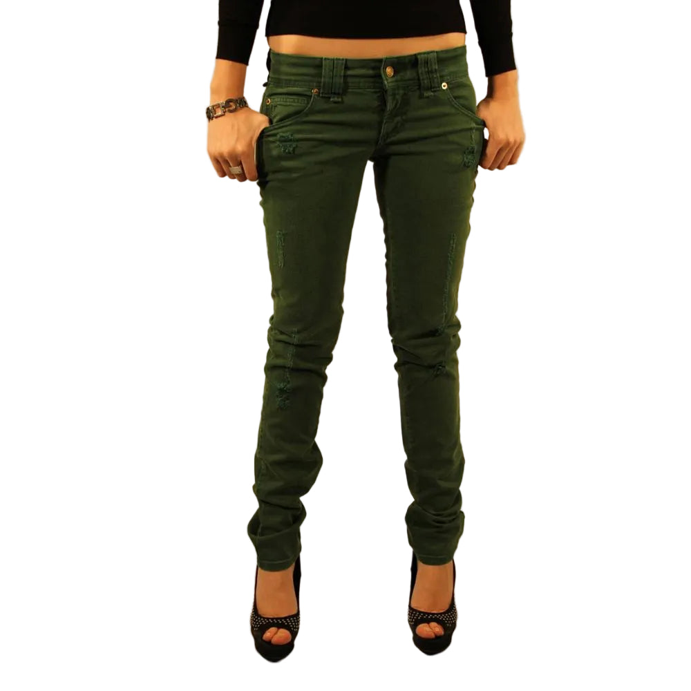 John Galliano Verde Cotton Women Jeans