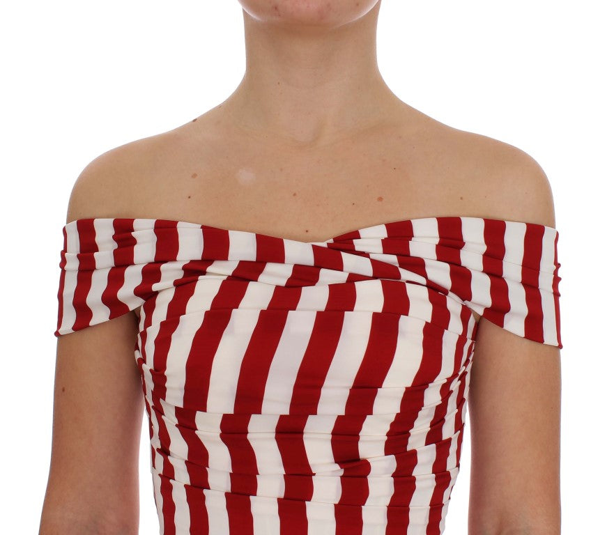 Dolce & Gabbana Red White Silk Stretch Dress - PreLoved & Luxe