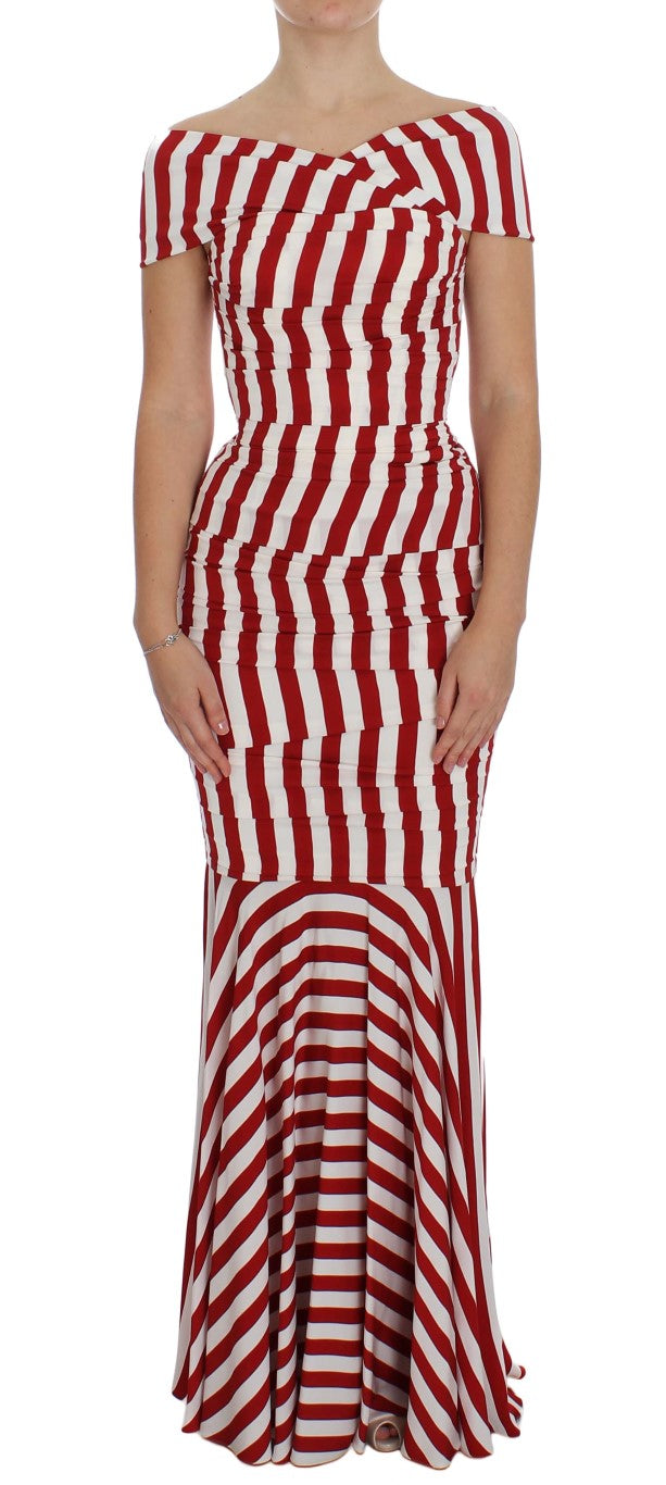 Dolce & Gabbana Red White Silk Stretch Dress - PreLoved & Luxe
