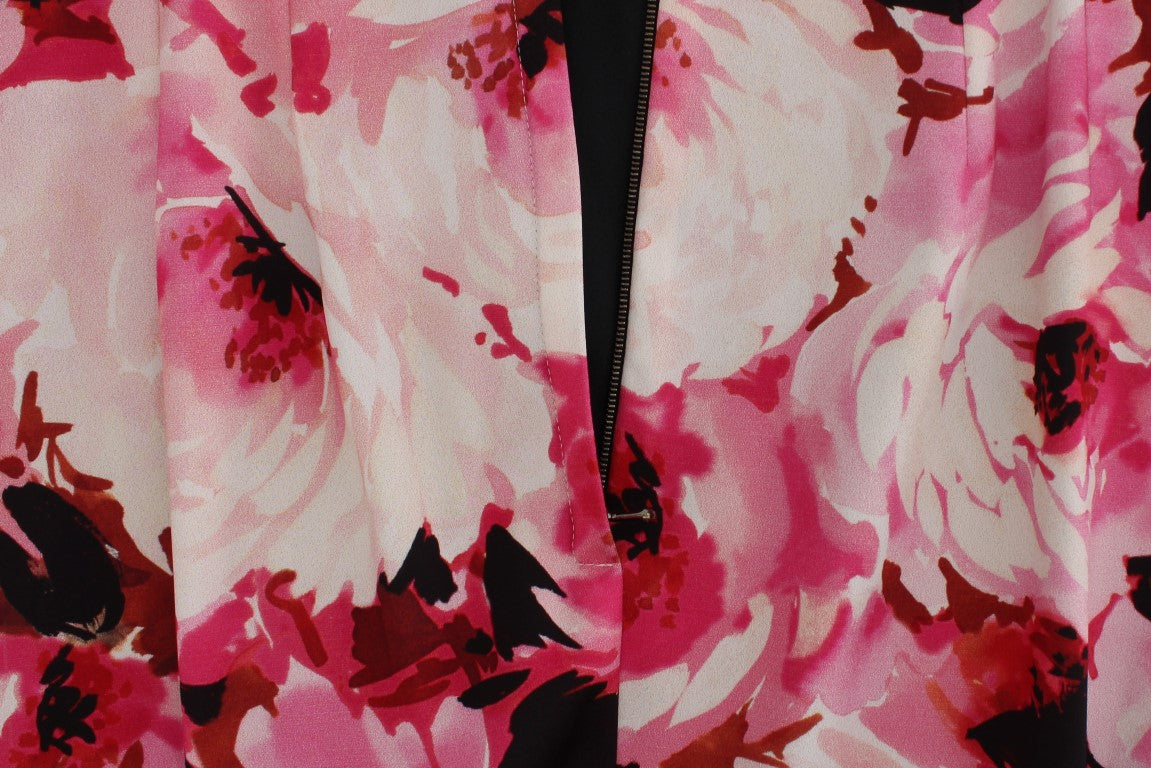 Dolce & Gabbana Pink Floral Print Long Maxi Sheath Dress - PreLoved & Luxe
