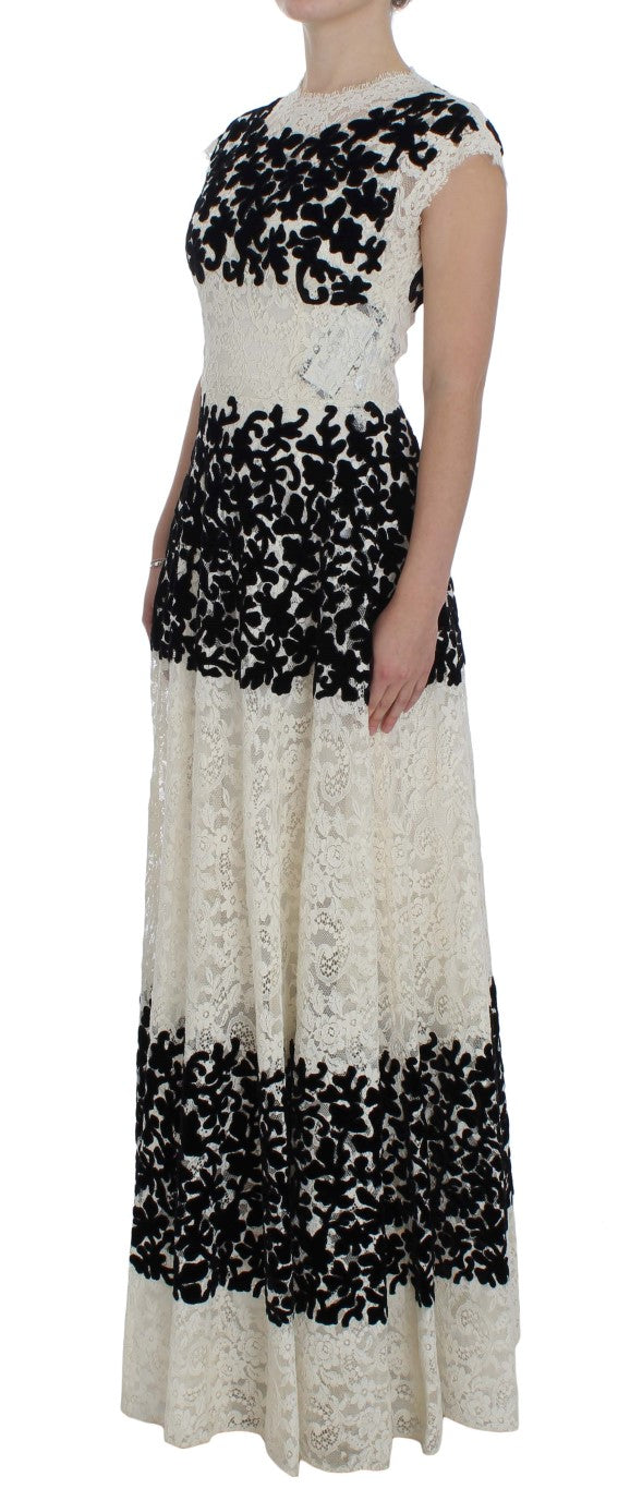 Dolce & Gabbana Floral Lace Ricamo Long Ball Maxi Dress - PreLoved & Luxe
