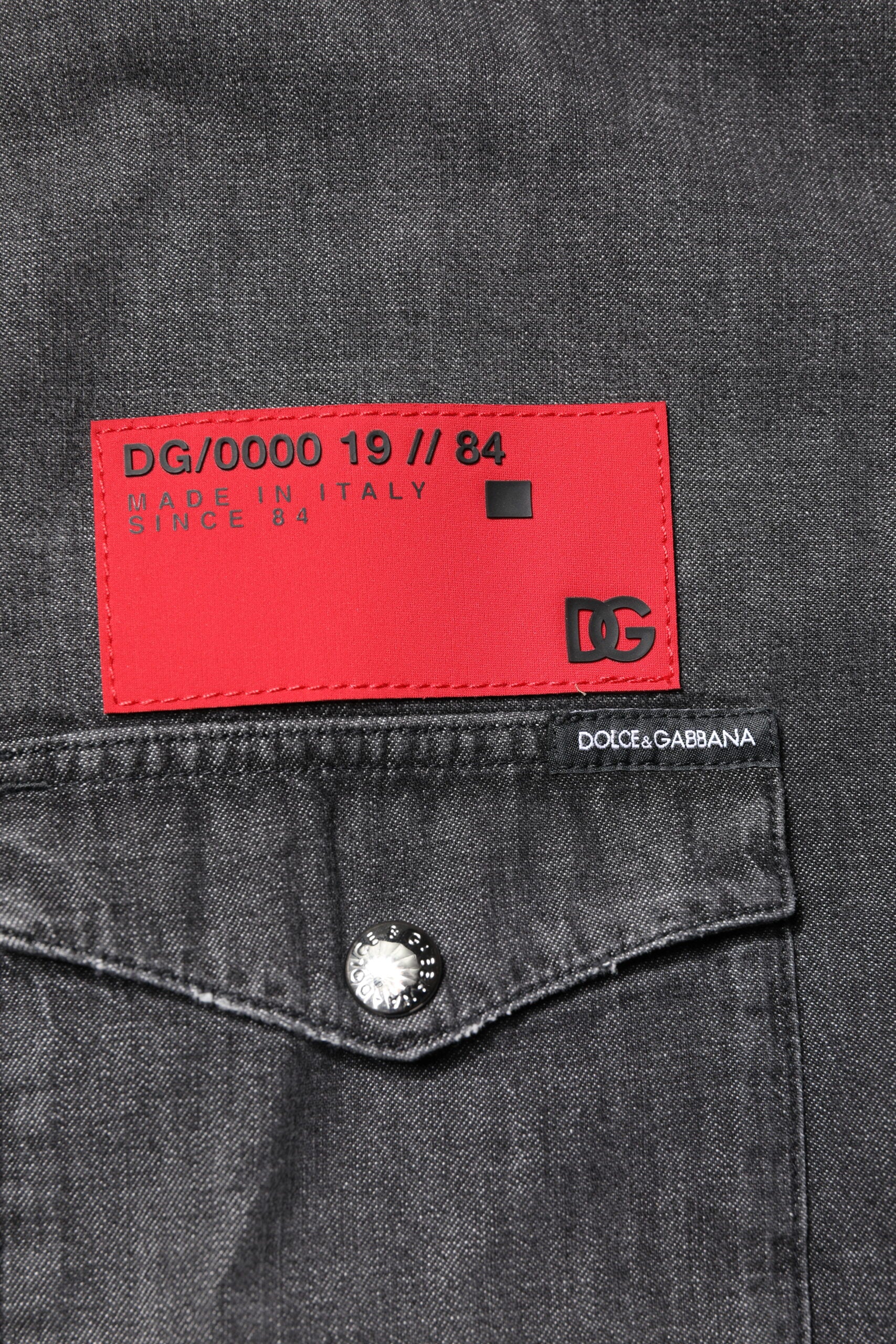 New Dolce & Gabbana Gray Long Sleeves Button Down Denim Shirt
