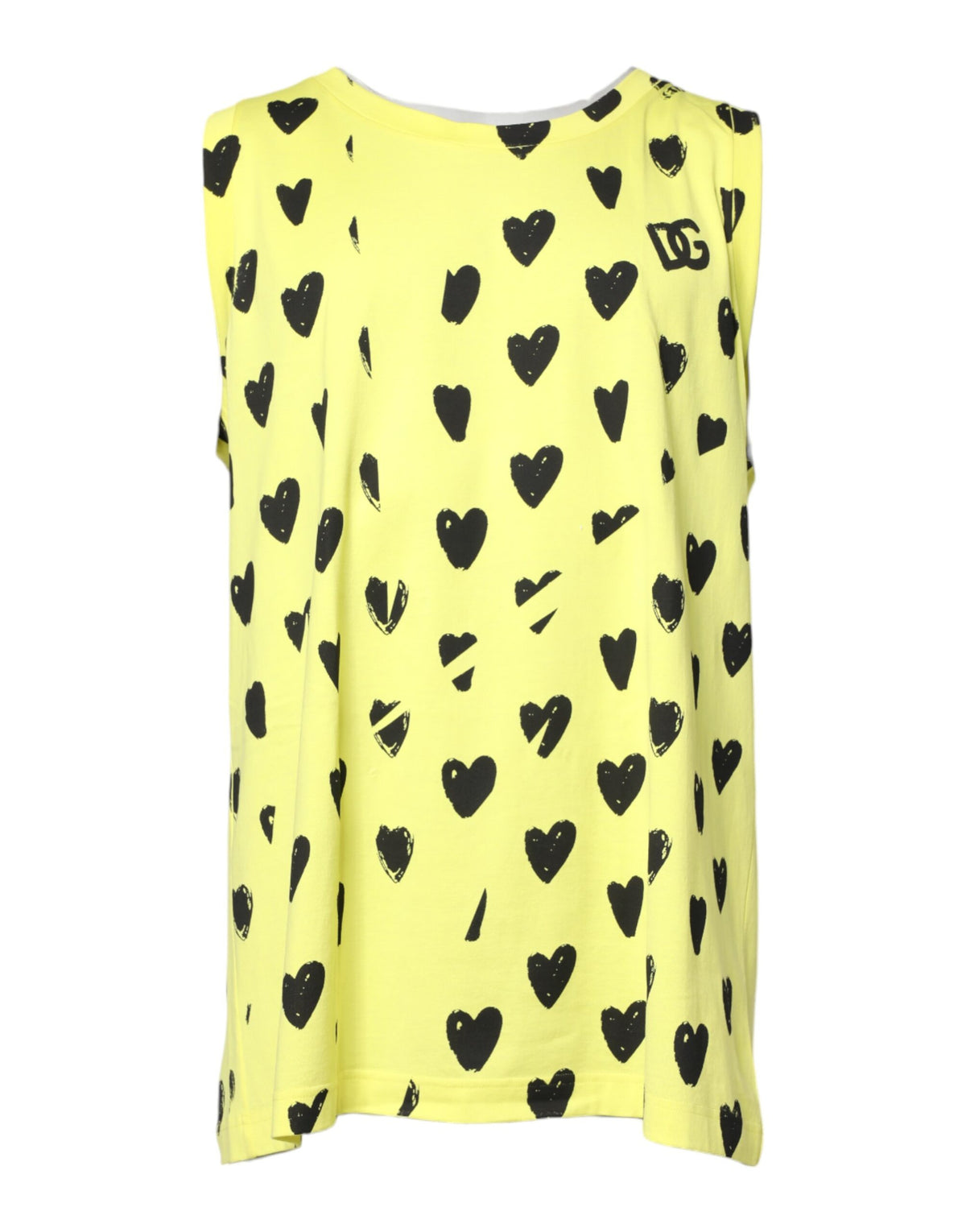 Pre-Owned Dolce & Gabbana Yellow Cotton Sleeveless DG Heart T-shirt Men's - New with Defect