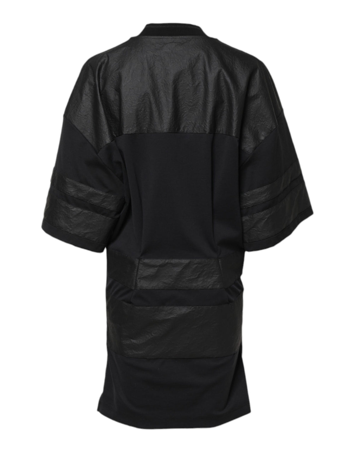 New Dolce & Gabbana Black Cotton Short Sleeves V-neck T-shirt
