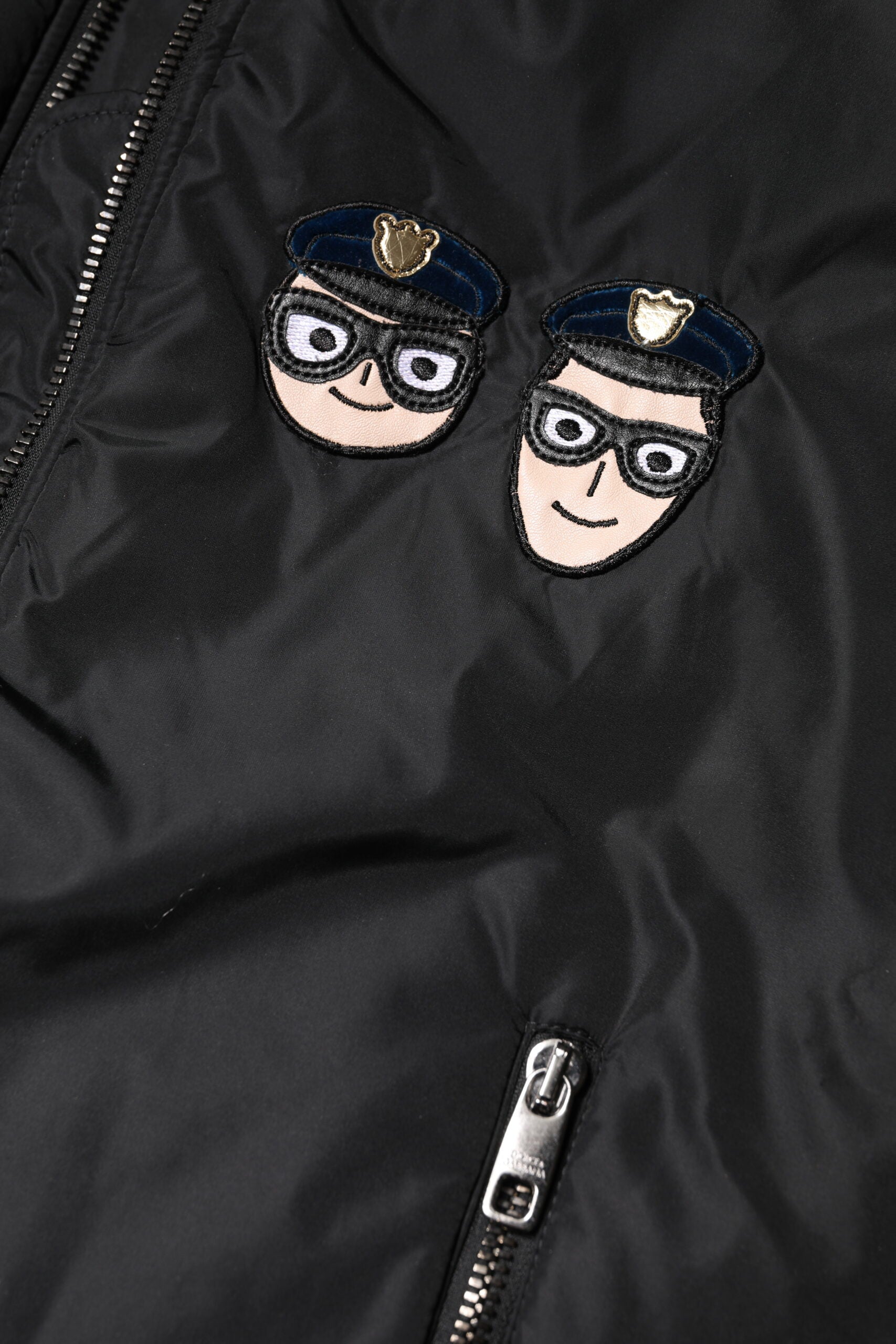 New Dolce & Gabbana Black Nylon #DGFamily Full Zip Bomber Jacket