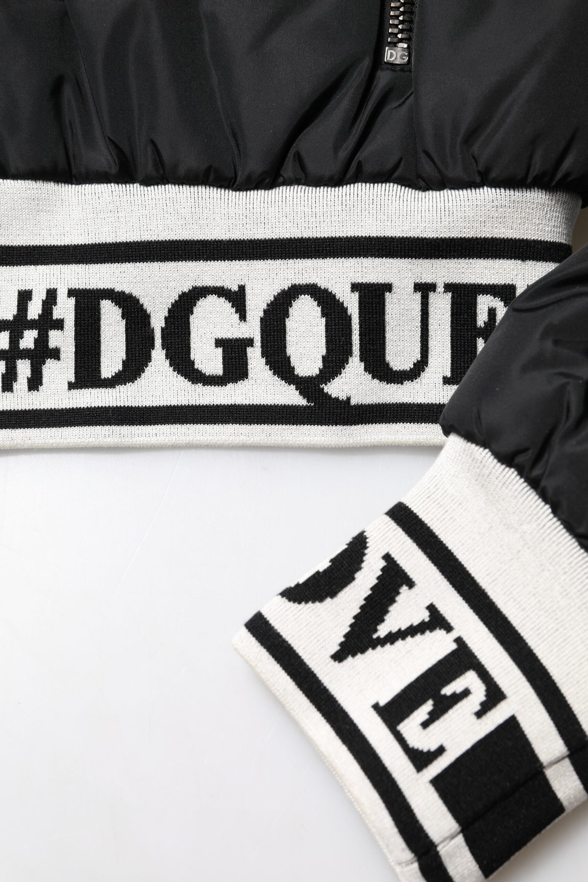New Dolce & Gabbana Black Nylon #DGFamily Full Zip Bomber Jacket