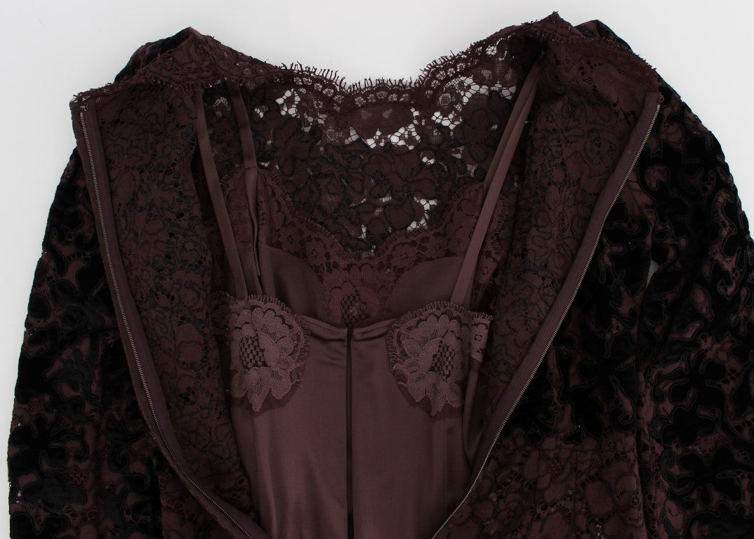 Dolce & Gabbana Purple Floral Lace Ricamo Maxi Dress - PreLoved & Luxe