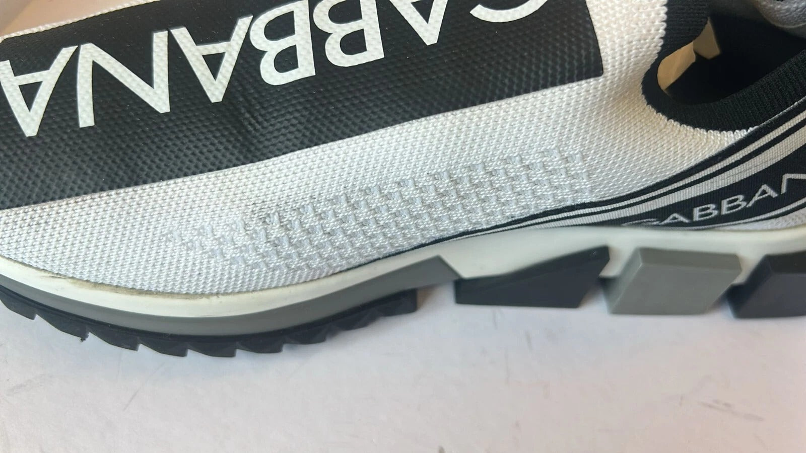 Dolce & Gabbana White Black Slip On Sorrento Sneakers Shoes
