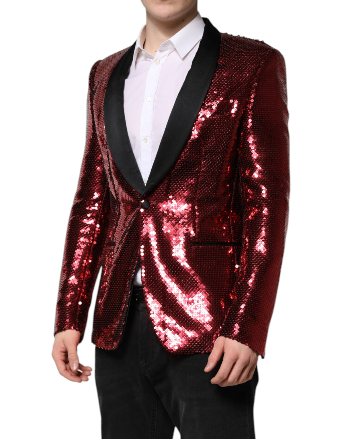 New Dolce & Gabbana Red SICILIA Sequin Embellish Blazer Jacket