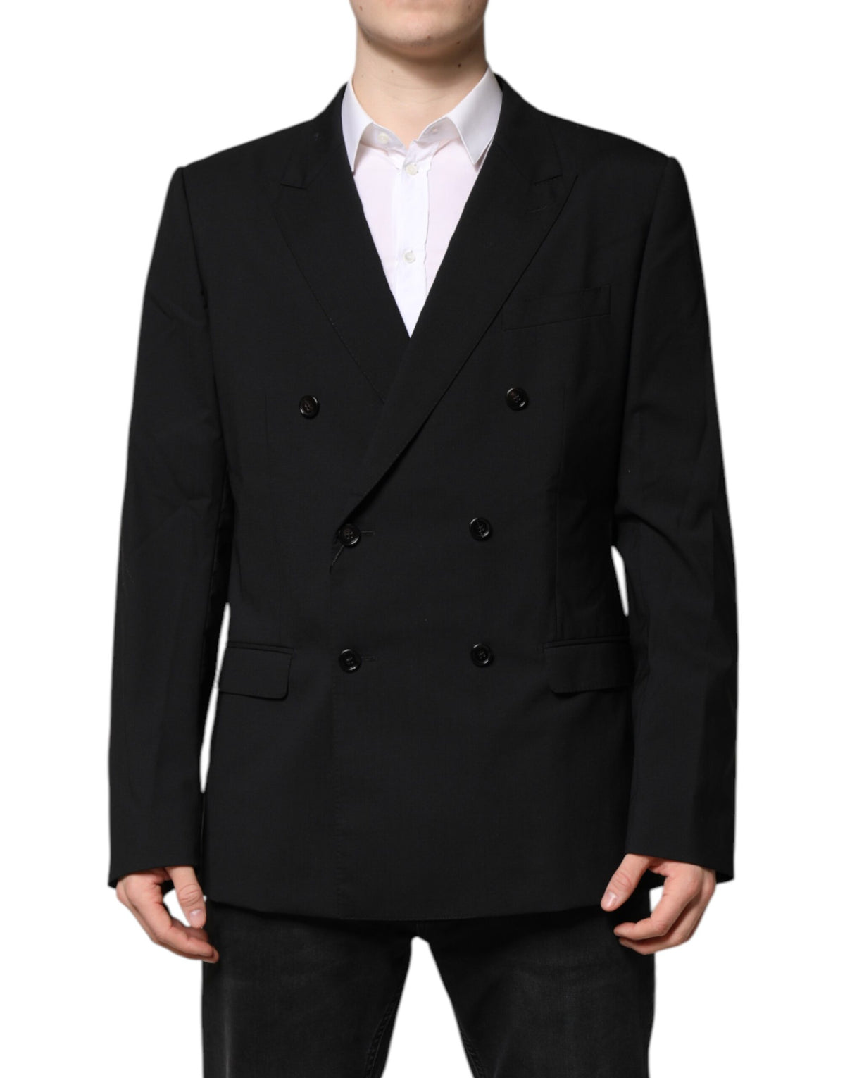 New Dolce & Gabbana Black MARTINI Double Breasted Suit Jacket
