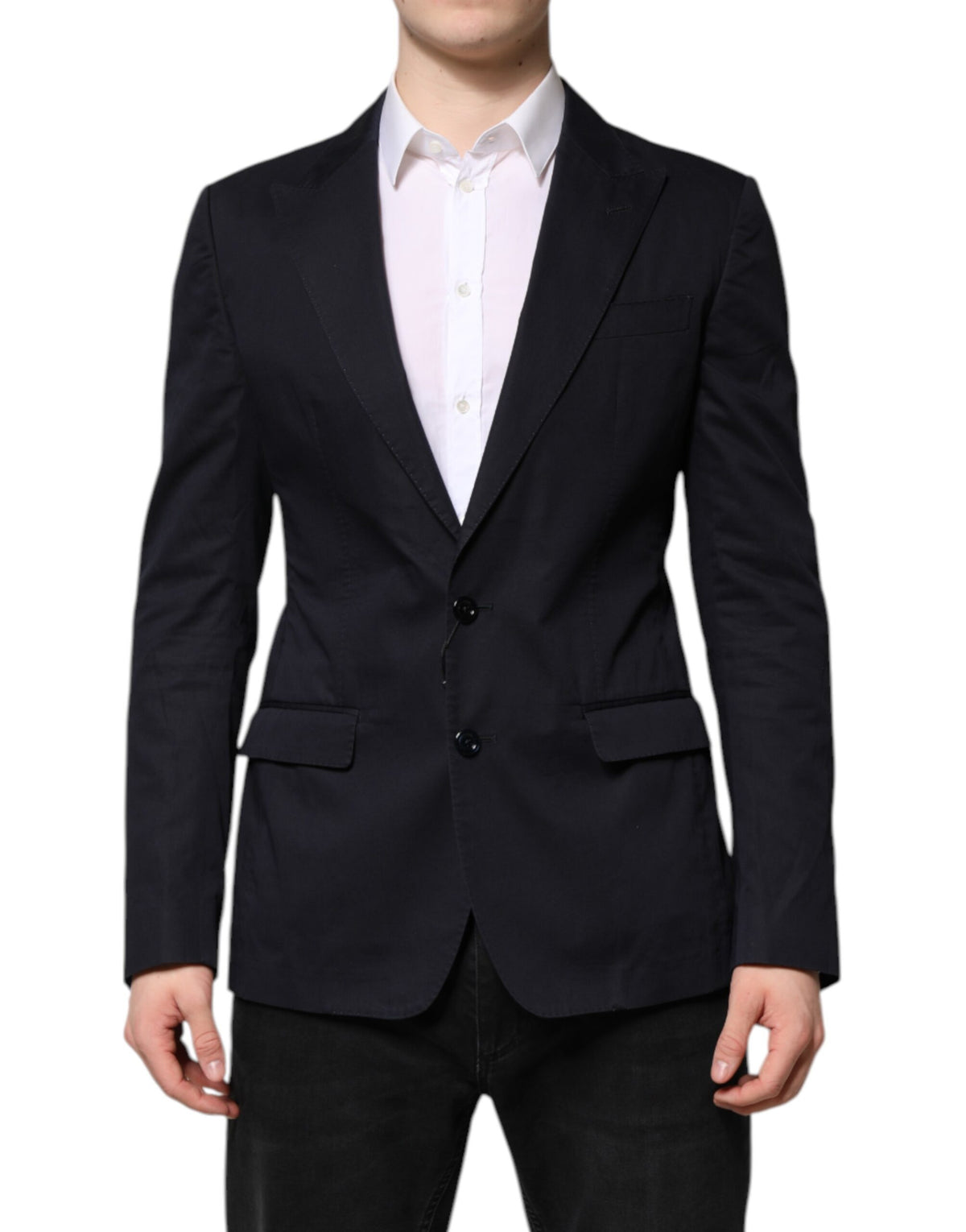 New Dolce & Gabbana Dark Blue TAORMINA Cotton Blazer Suit Jacket