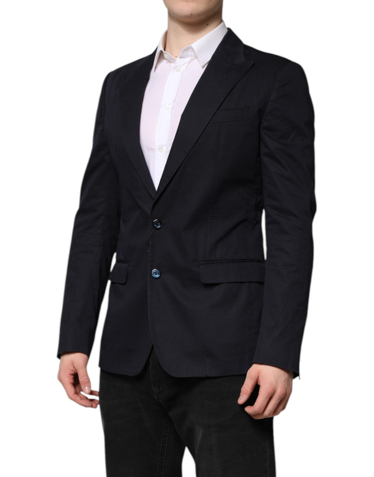 New Dolce & Gabbana Dark Blue TAORMINA Cotton Blazer Suit Jacket