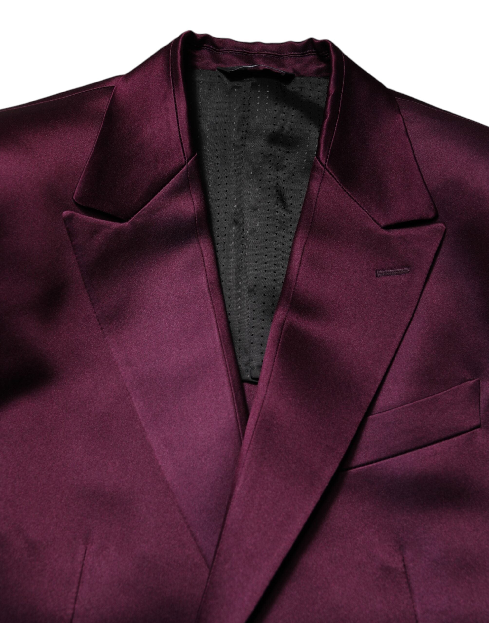 New Dolce & Gabbana Dark Purple Silk 3Piece Single Breasted Suit