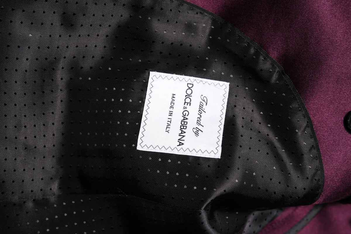 New Dolce & Gabbana Dark Purple Silk 3Piece Single Breasted Suit