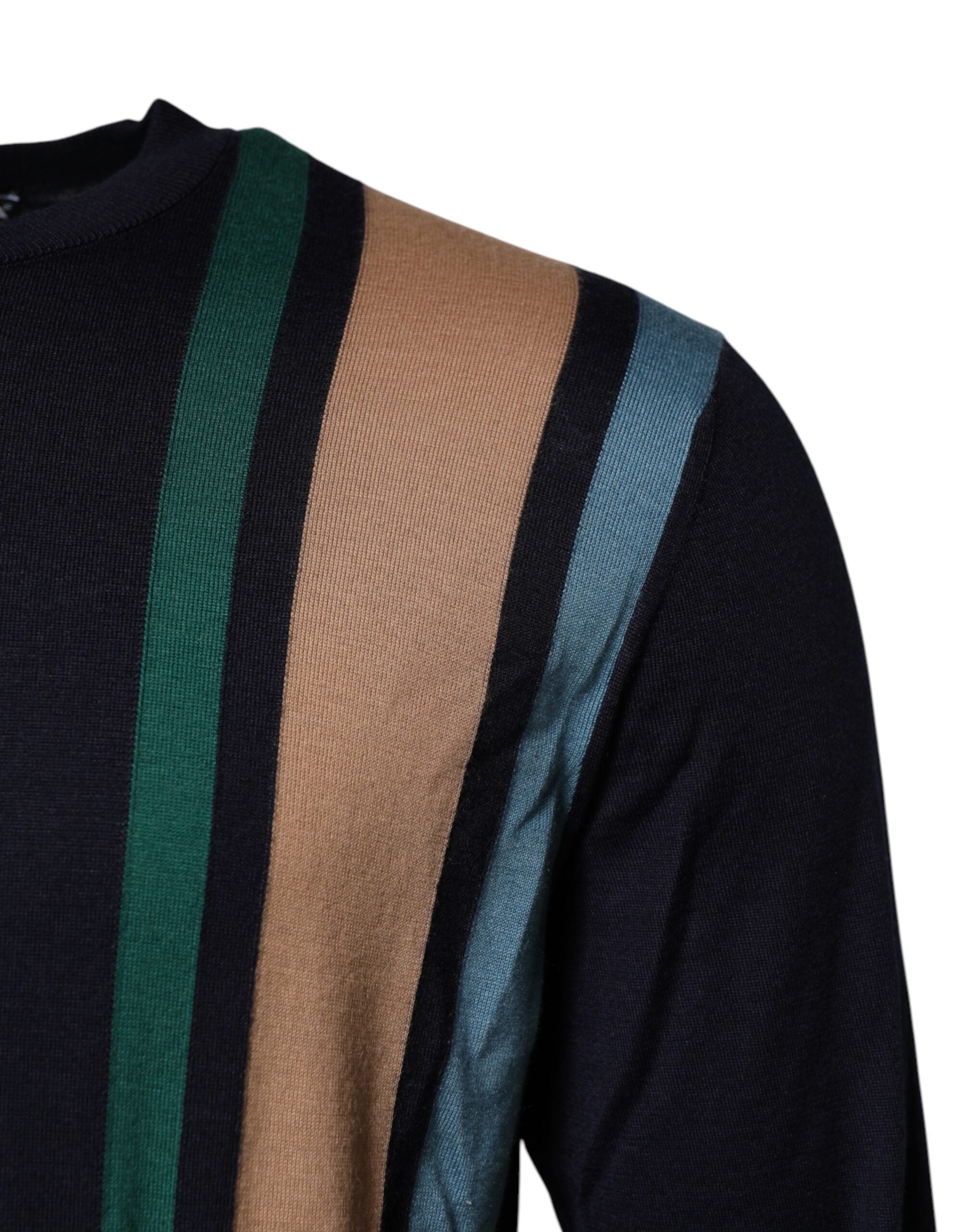 Pre-Owned Dolce & Gabbana Multicolor Stripes Crew Neck Pullover Sweater Men's - Very Good