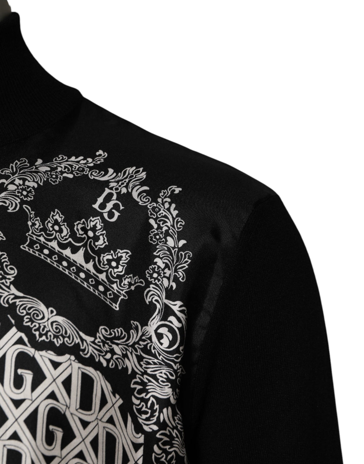 New Dolce & Gabbana Black White Bandana Print Full Zip Sweater