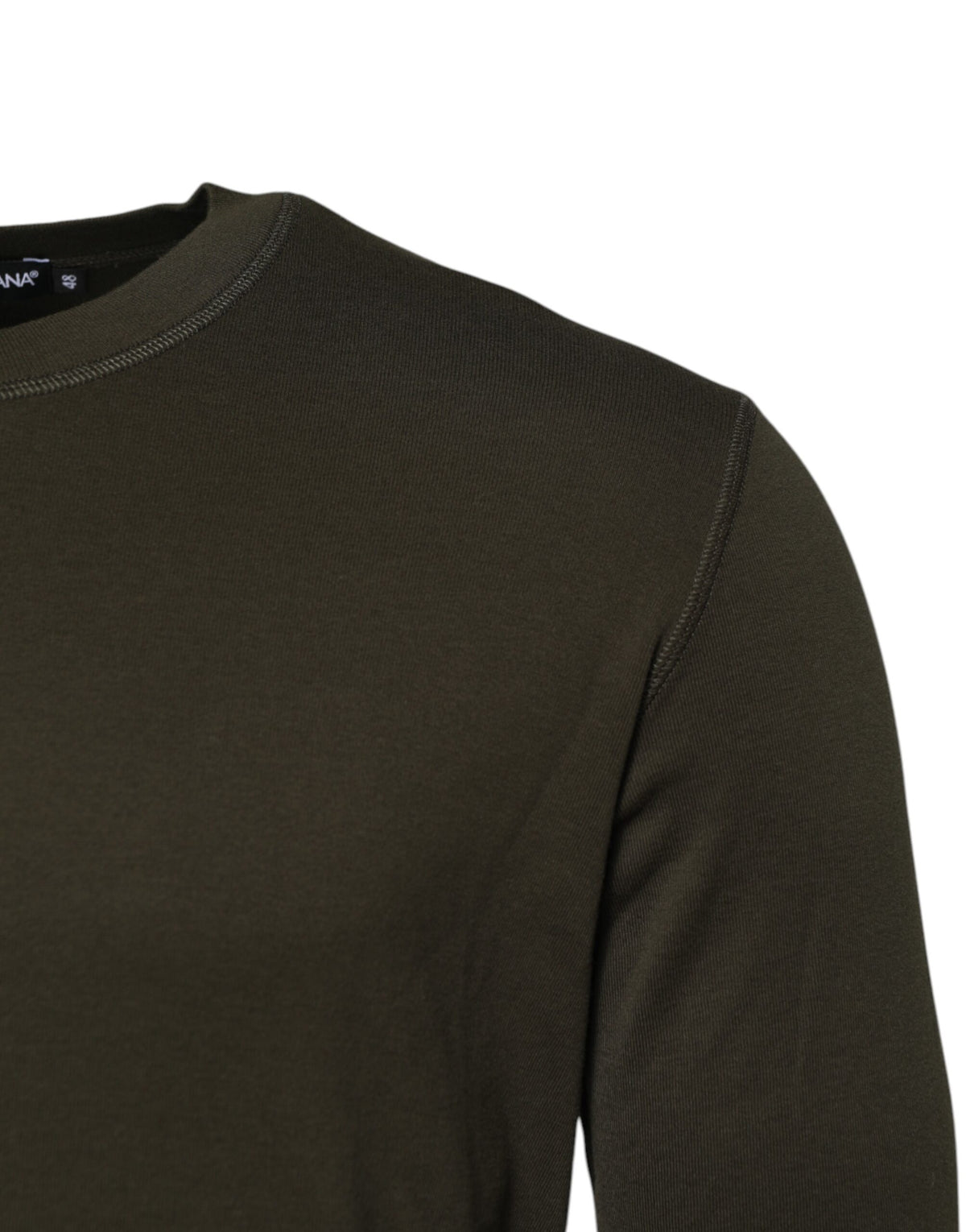 New Dolce & Gabbana Dark Green Long Sleeves Crew Neck T-shirt