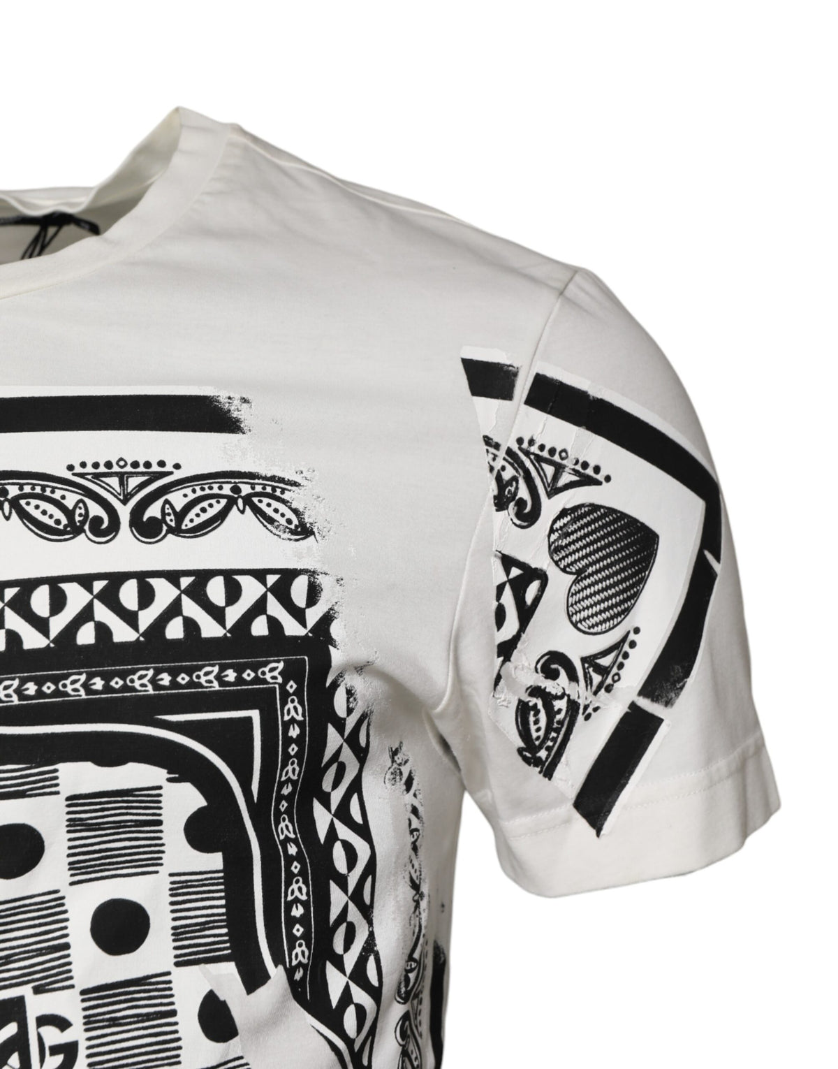 Pre-Owned Dolce & Gabbana White Cotton Logo Bandana Print T-shirt Men's - Very Good