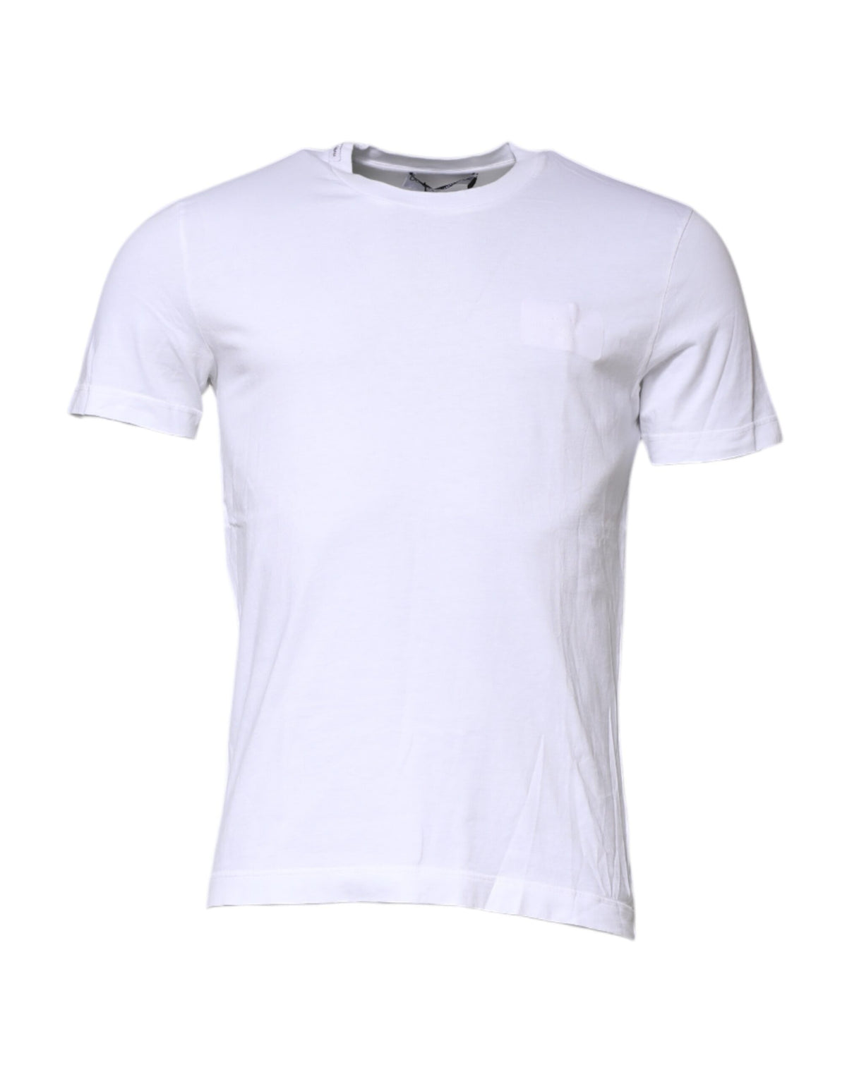 Pre-Owned Dolce & Gabbana White Cotton Men Crew Neck Tee T-shirt - Very Good