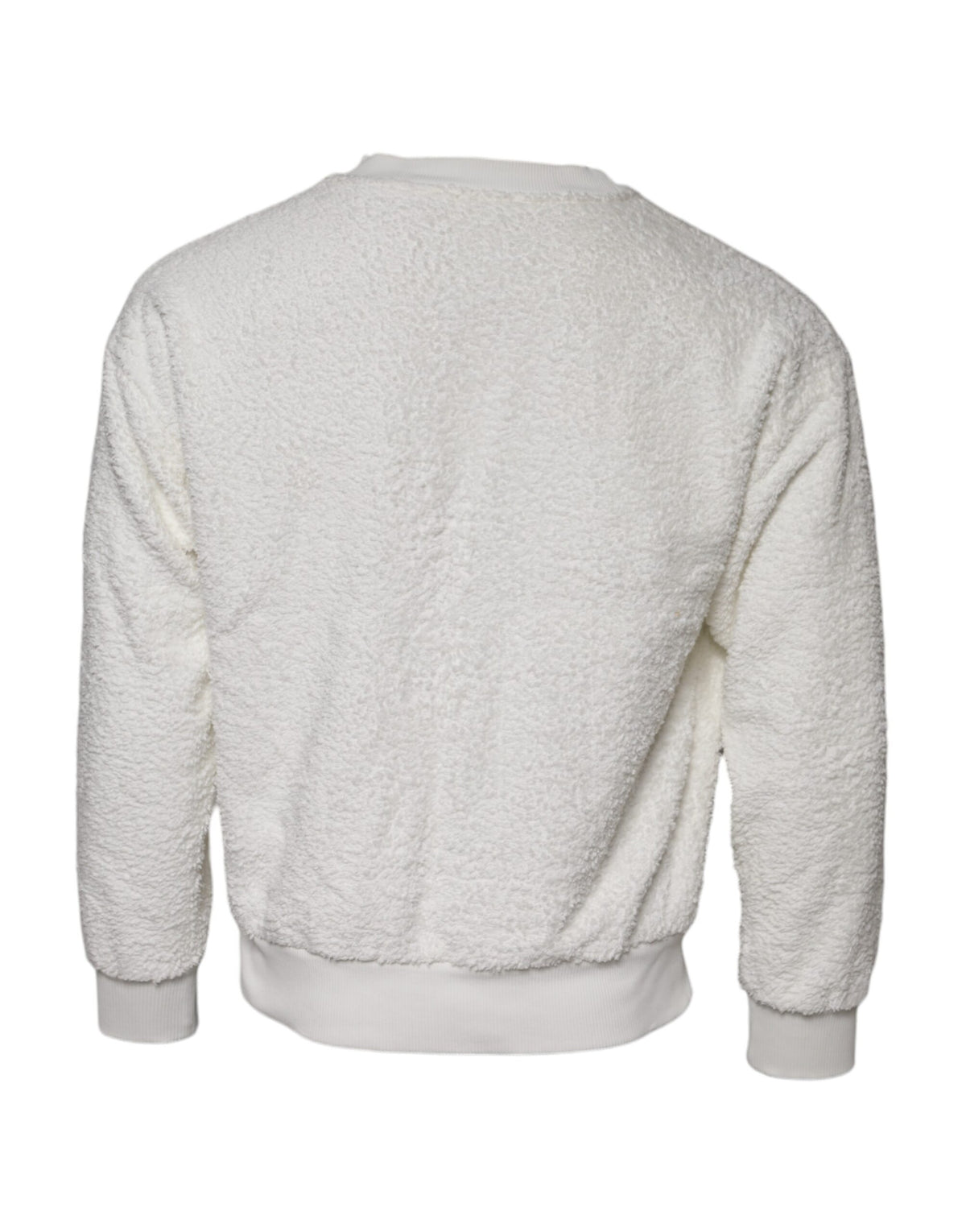 Pre-Owned Dolce & Gabbana White Cotton Fleece Crew Neck Sweater Men's - Very Good