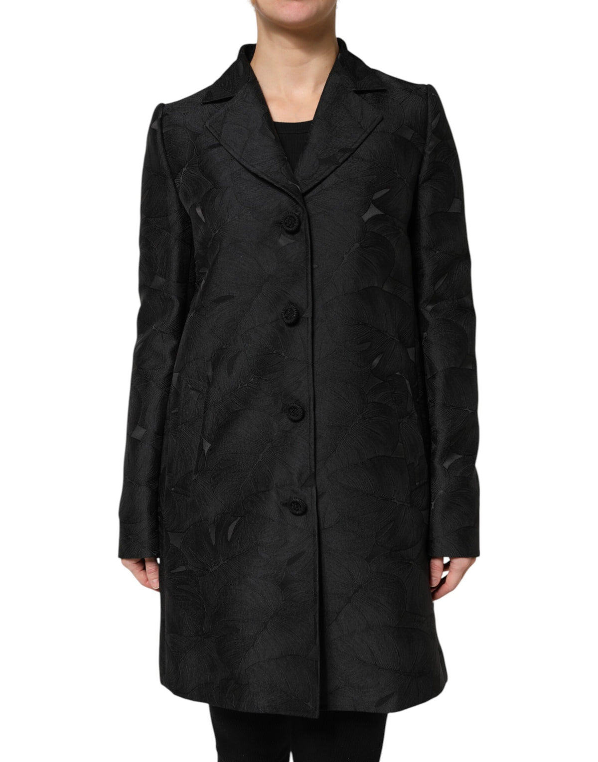 New Dolce & Gabbana Black Single Breasted Trench Coat Jacket