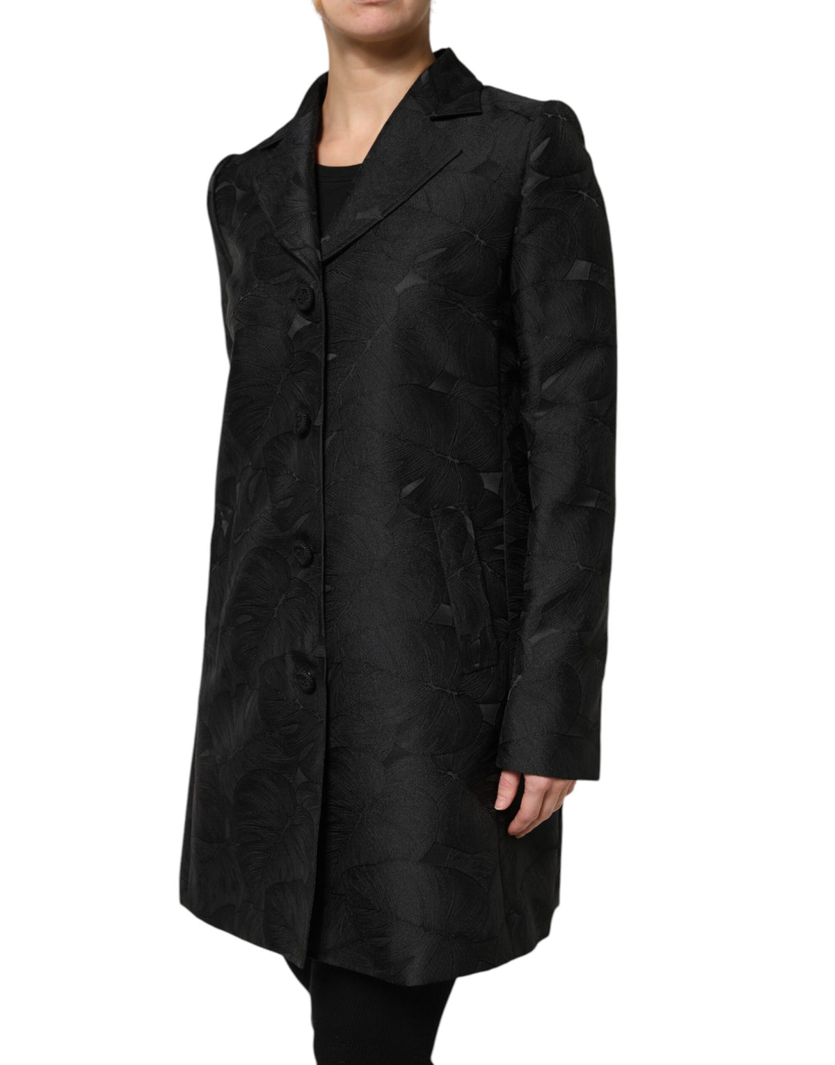 New Dolce & Gabbana Black Single Breasted Trench Coat Jacket