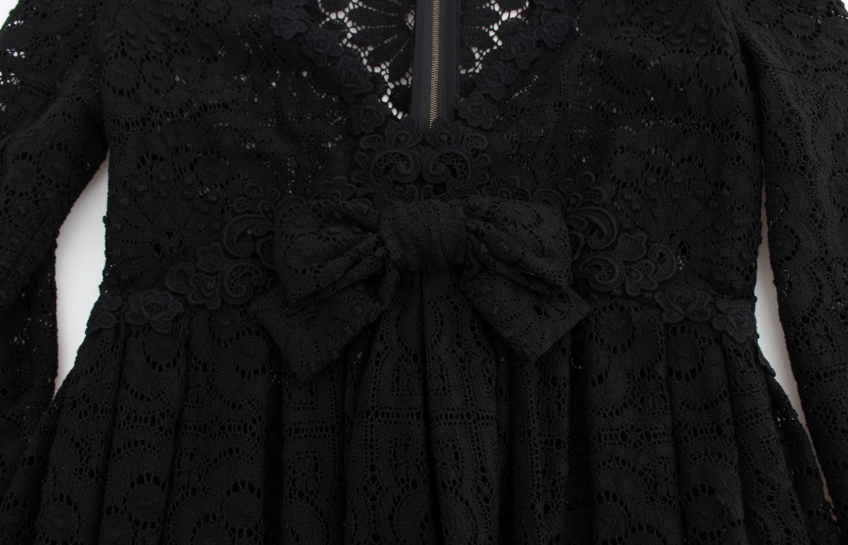 Dolce & Gabbana Black Ricamo Knitted Full Length Maxi Dress - PreLoved & Luxe