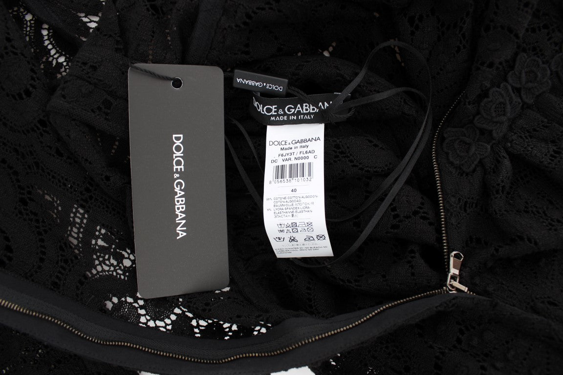 Dolce & Gabbana Black Ricamo Knitted Full Length Maxi Dress - PreLoved & Luxe