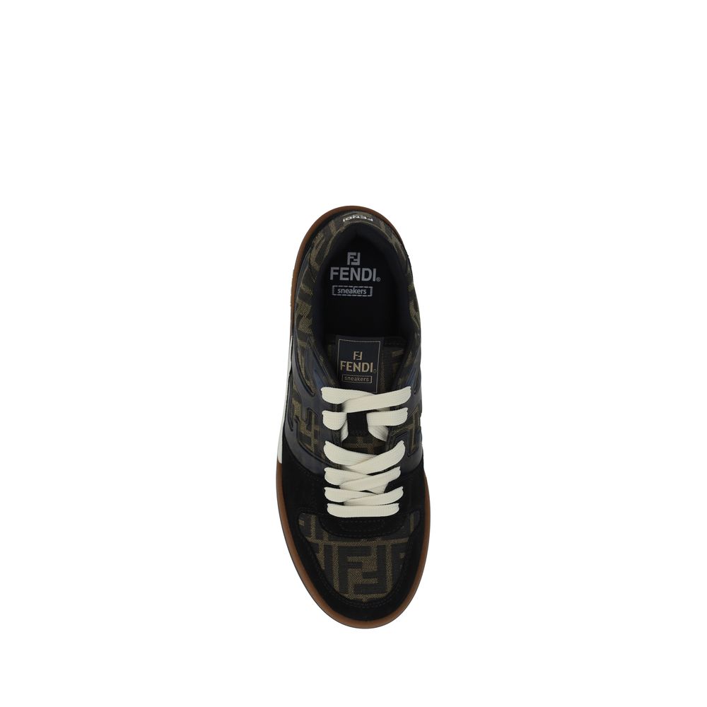 Fendi Multicolor Leather Low Top Sneakers