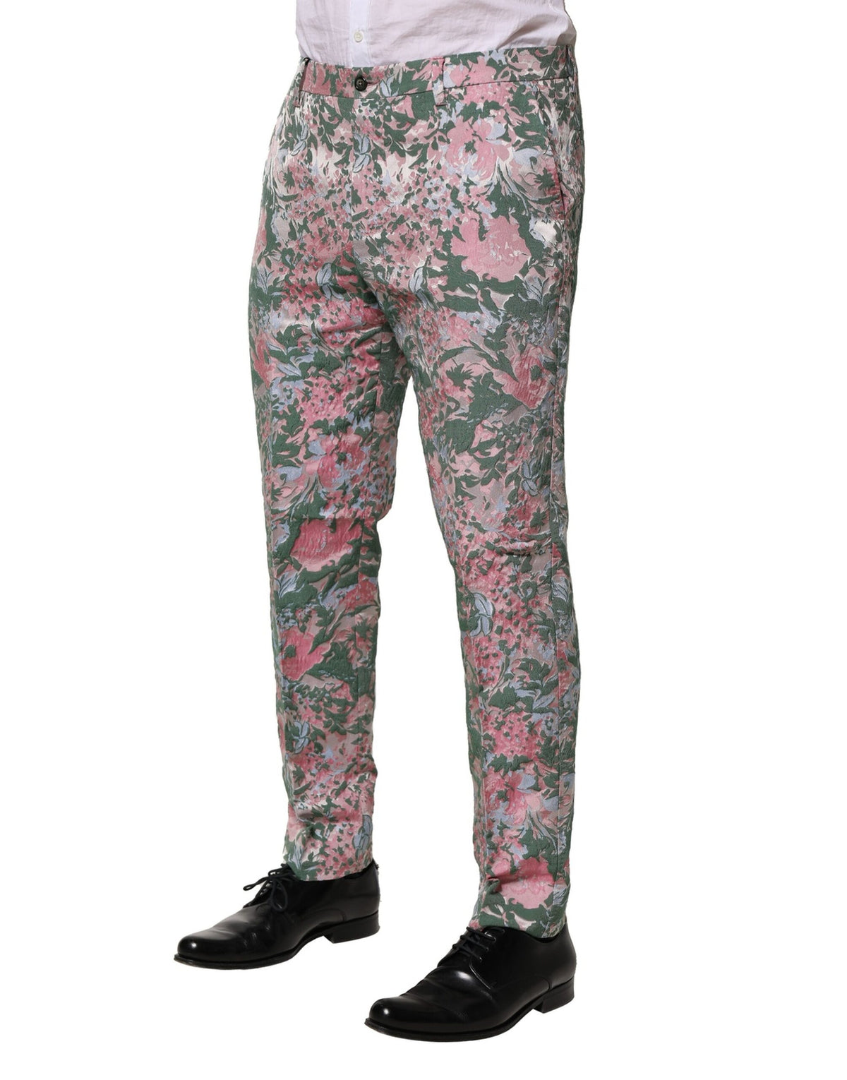 New Dolce & Gabbana Multicolor Floral Jacquard Pants
