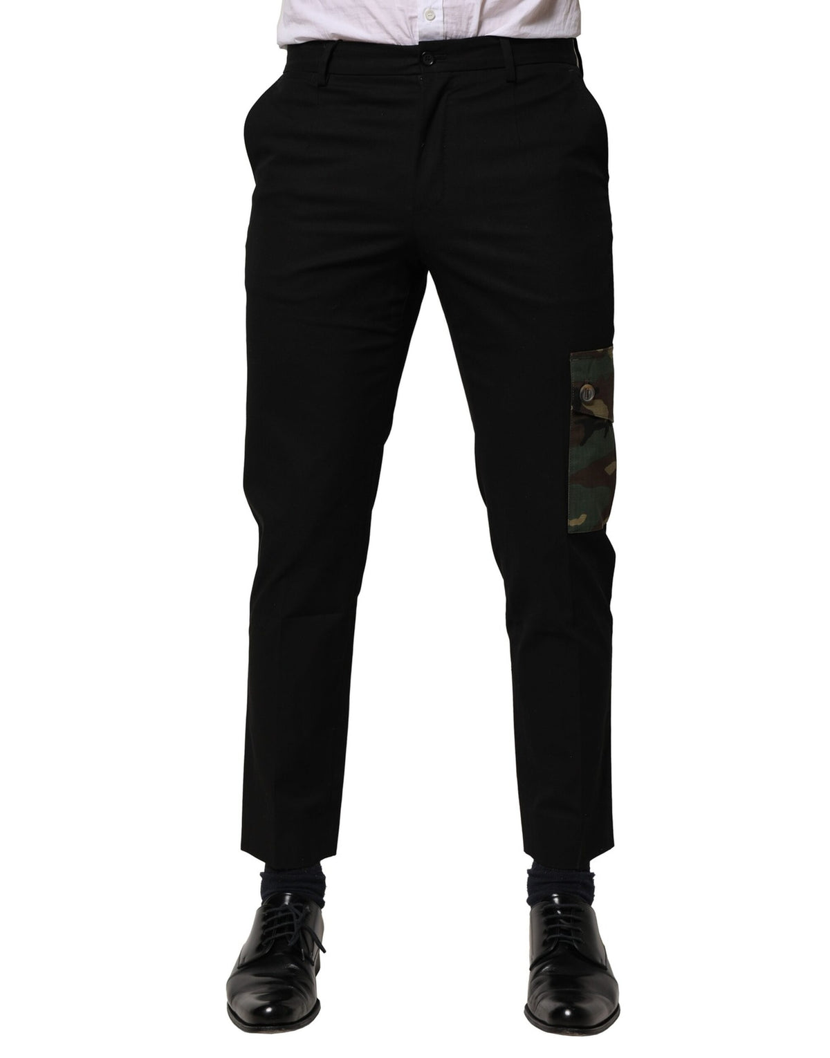 New Dolce & Gabbana Black Cotton Cargo Dress Men Pants