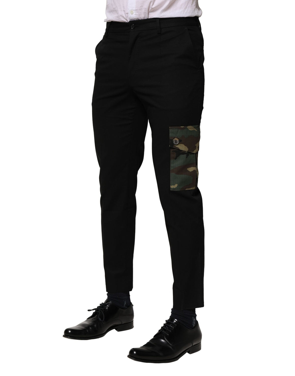 New Dolce & Gabbana Black Cotton Cargo Dress Men Pants