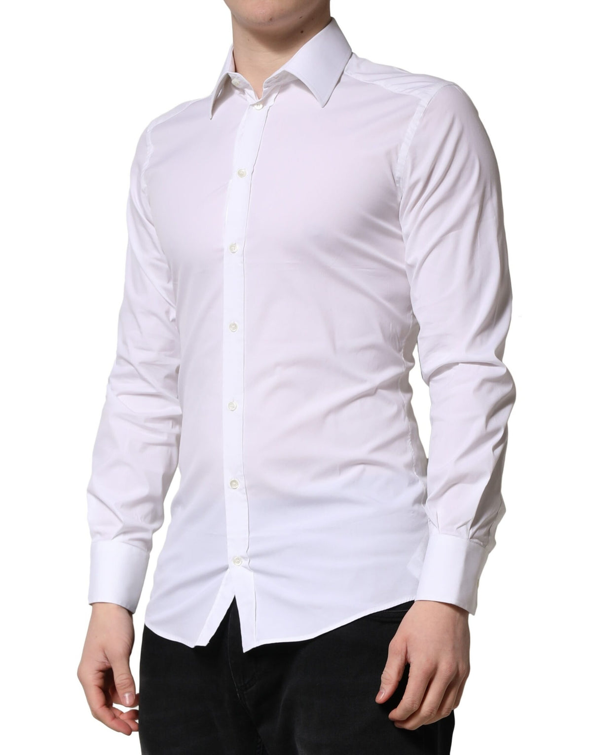 New Dolce & Gabbana White GOLD Long Sleeves Men Dress Formal Shirt