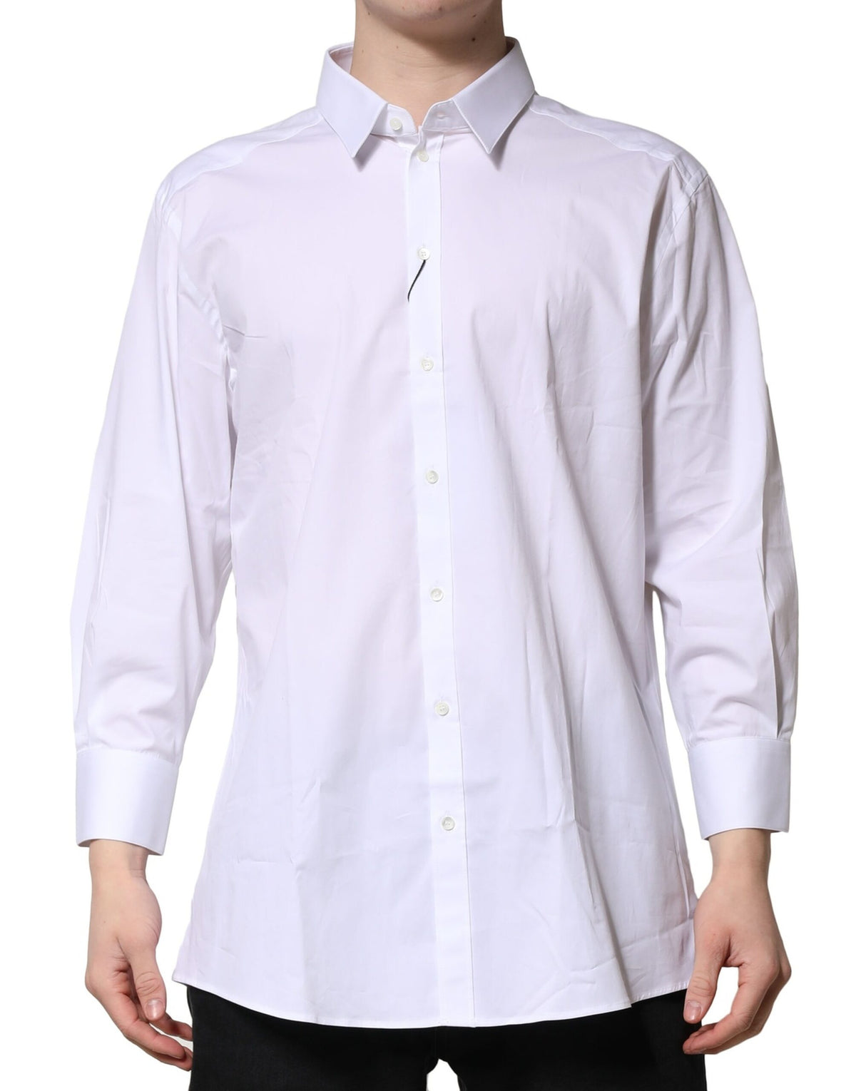 New Dolce & Gabbana White GOLD Long Sleeves Dress Formal Shirt
