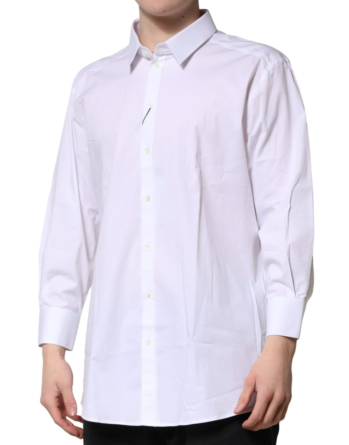 New Dolce & Gabbana White GOLD Long Sleeves Dress Formal Shirt